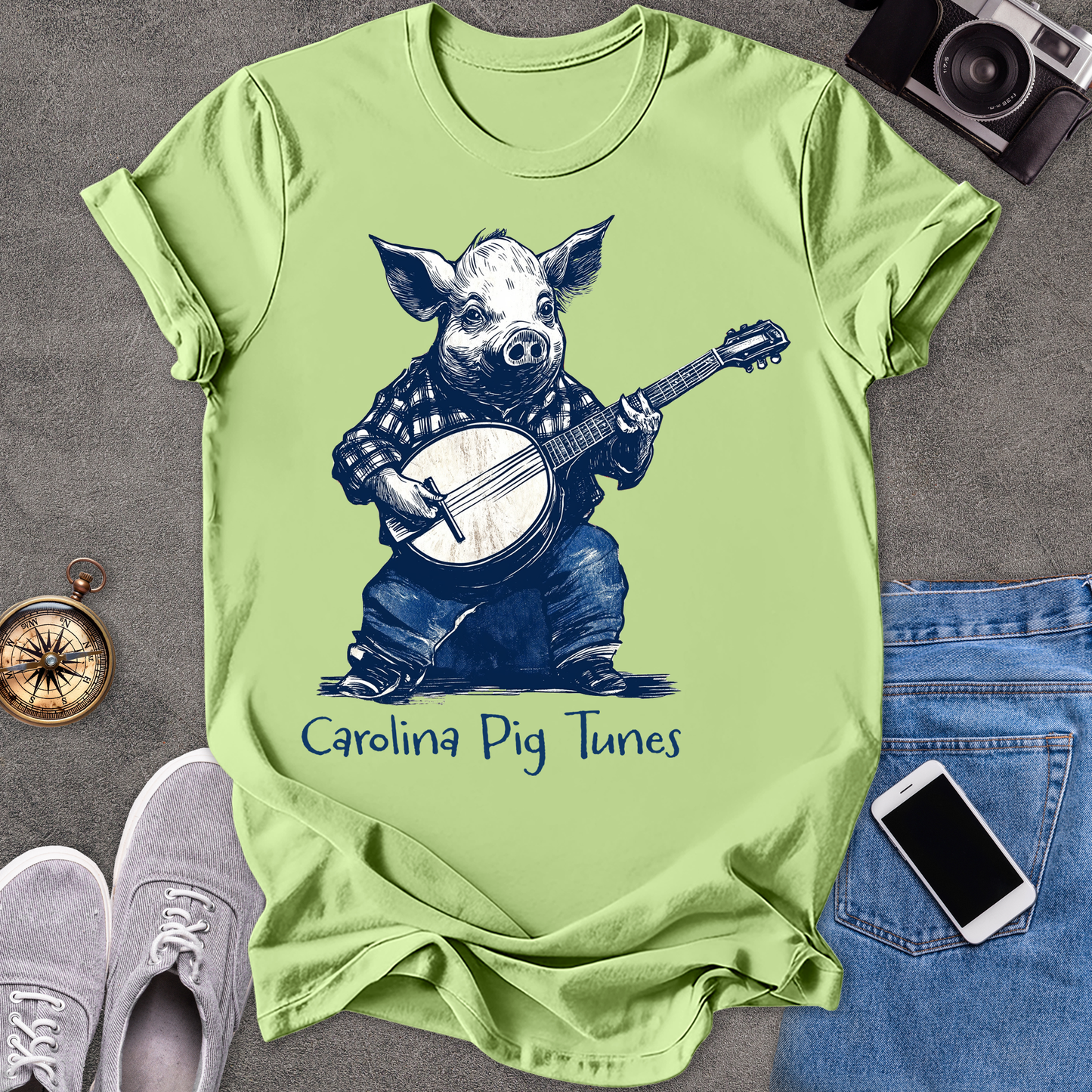 Carolina Pig Tunes | Unisex Softstyle T-Shirt | Fun and Casual Music Lover Tee