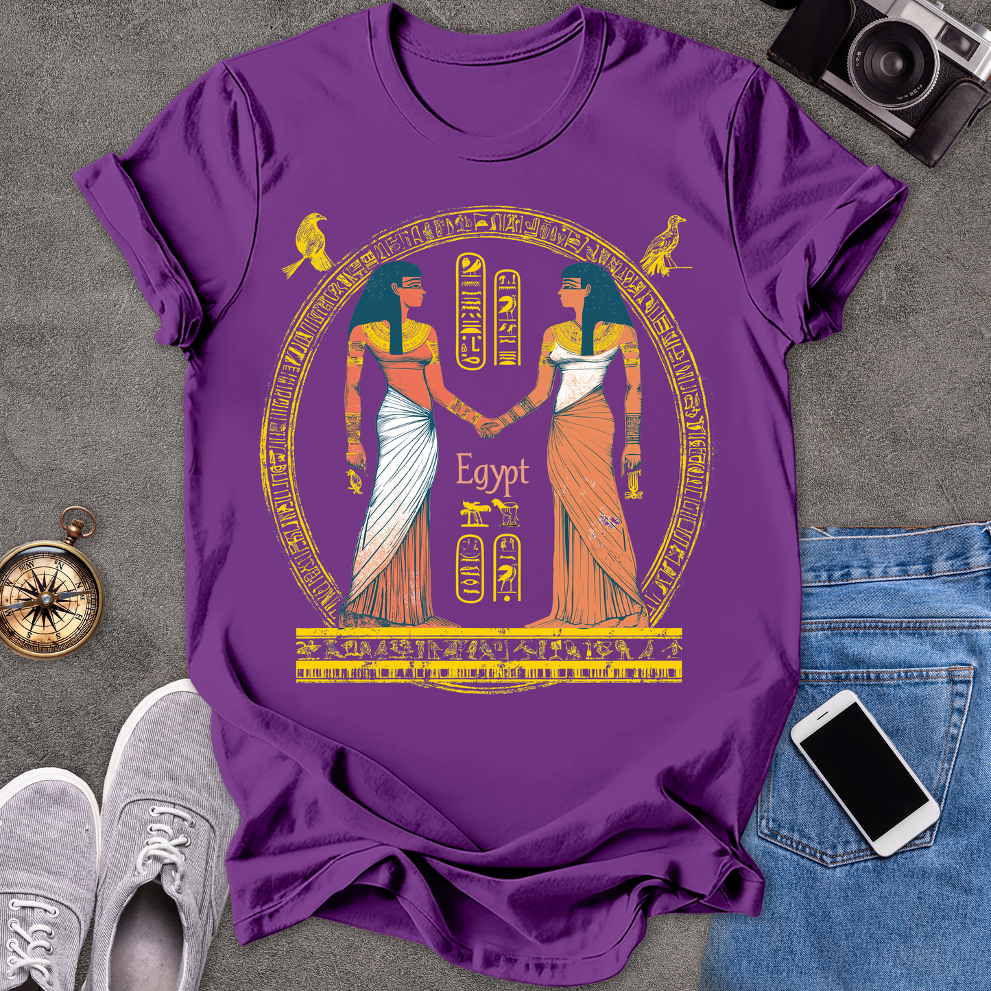 Egypt -Two Goddesses | Unisex Softstyle T-Shirt | Travel Lover Tee