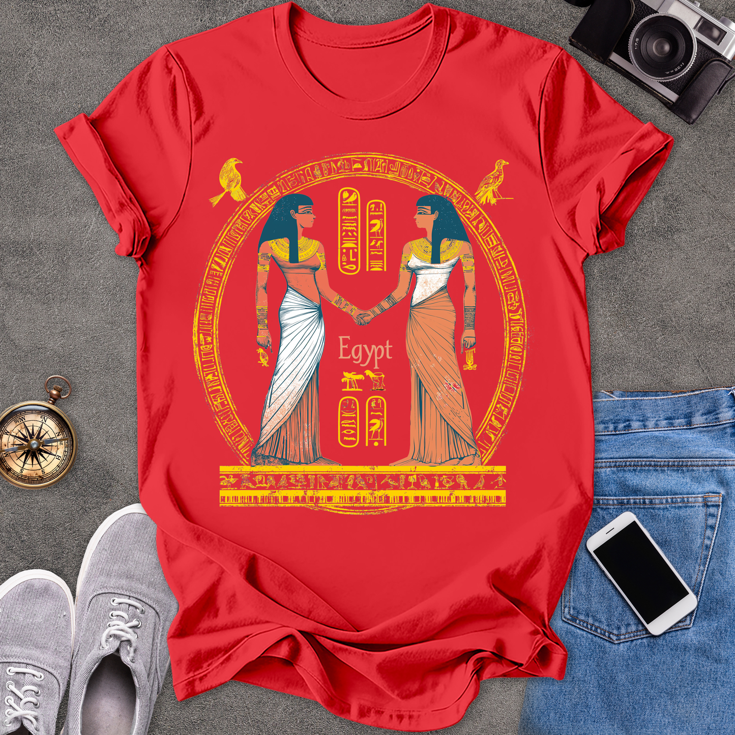 Egypt -Two Goddesses | Unisex Softstyle T-Shirt | Travel Lover Tee