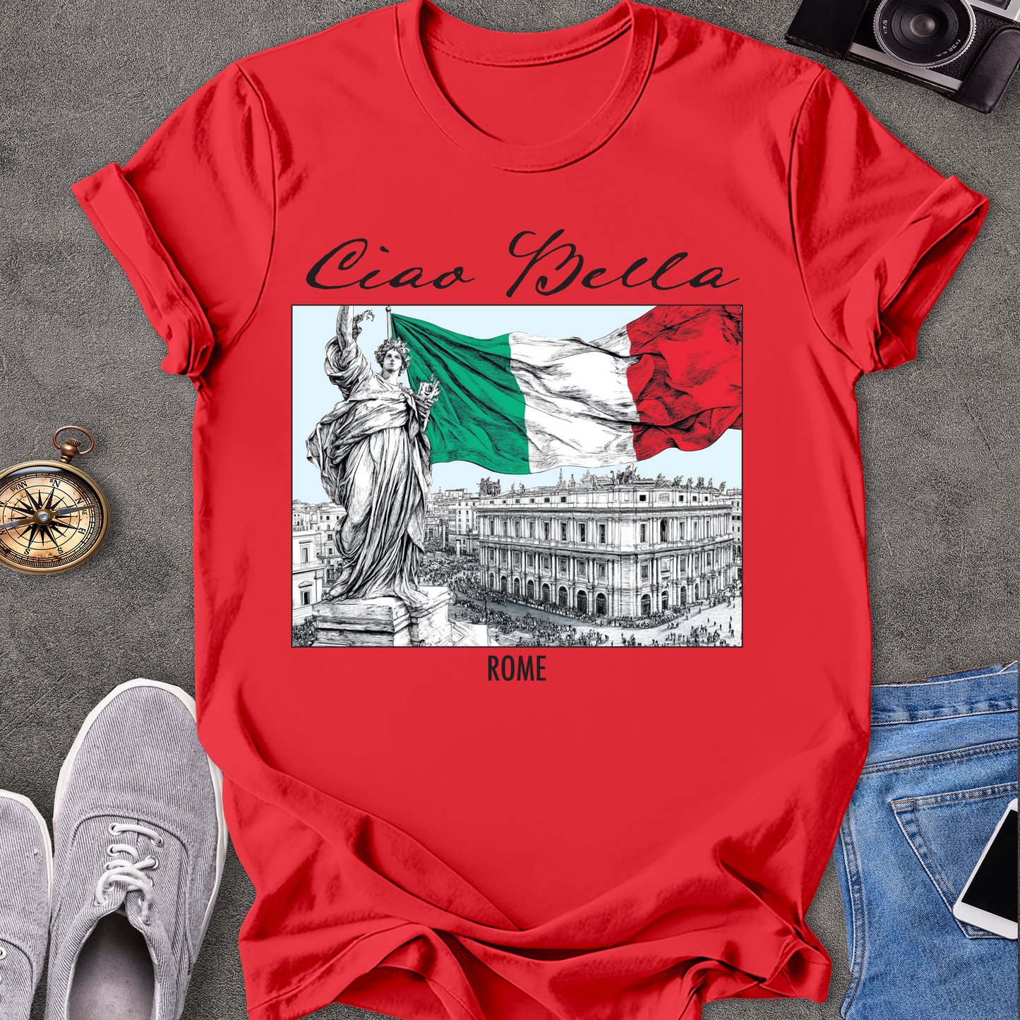Ciao Bella - Rome Italian Flag T-Shirt