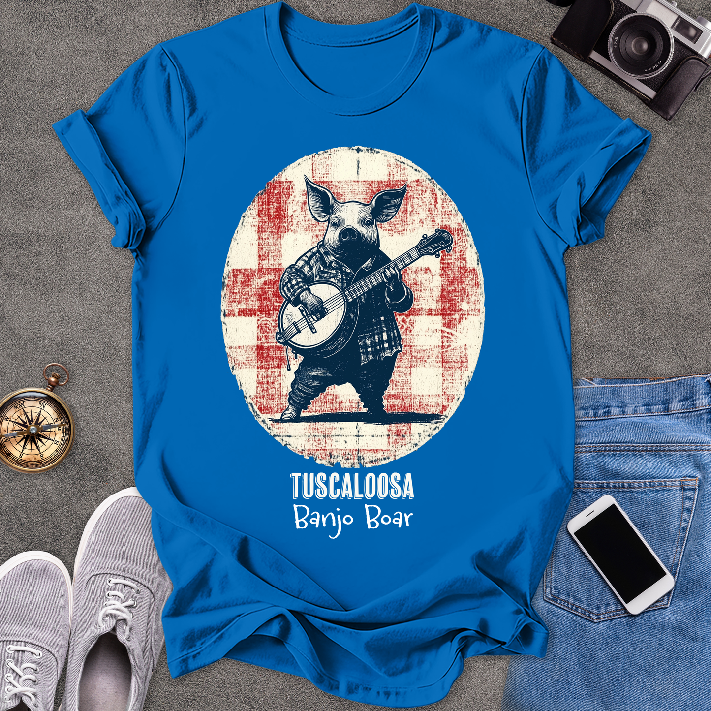 Tuscaloosa Banjo Boar | Unisex Softstyle T-Shirt | Fun and Casual Music Lover Tee