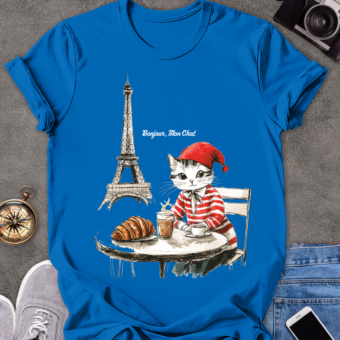 Bonjour, Mon Chat| Unisex Softstyle T-Shirt | France Travel Tee