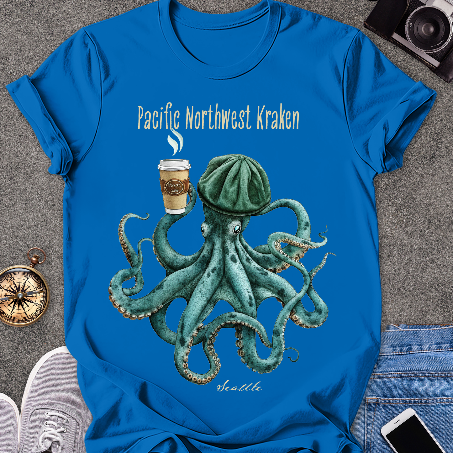 Pacific Northwest Kraken-Seattle| Unisex Softstyle T-Shirt | Seattle Travel Tee