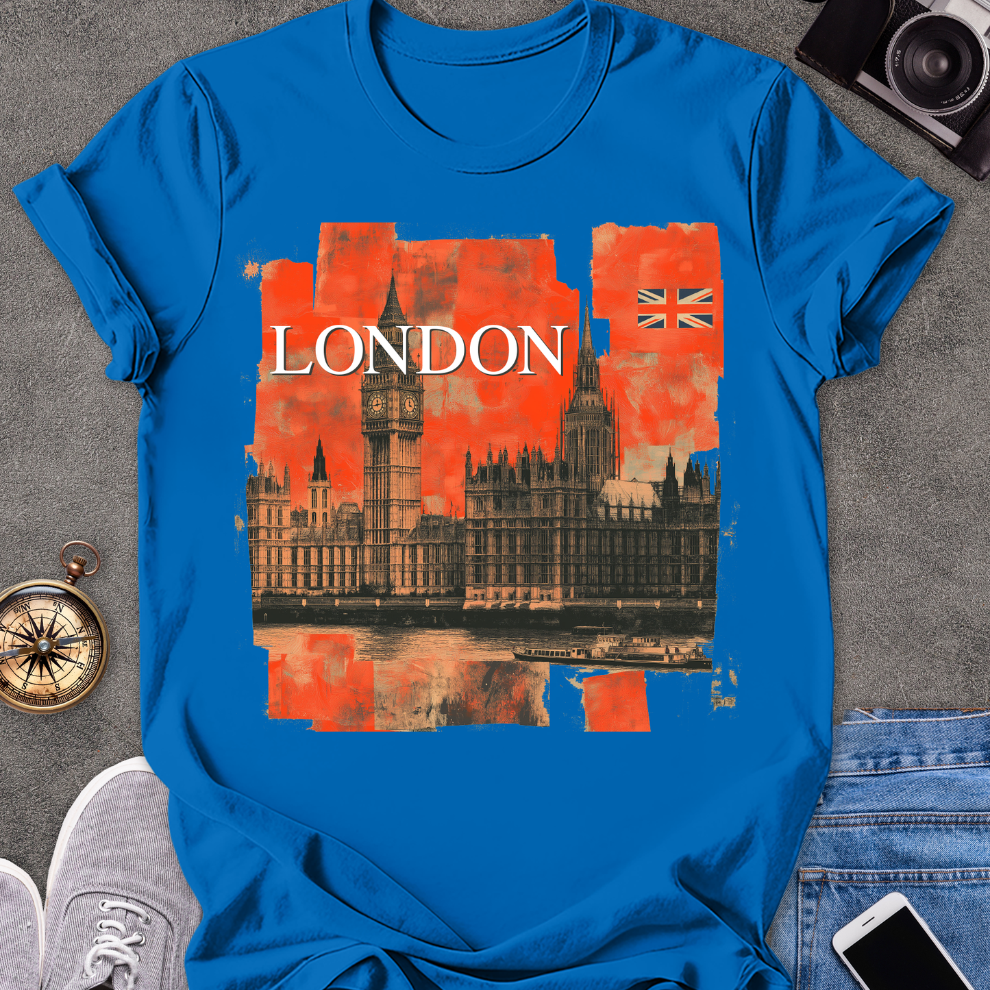 London | Unisex Softstyle T-Shirt | Retro Style Travel Tee