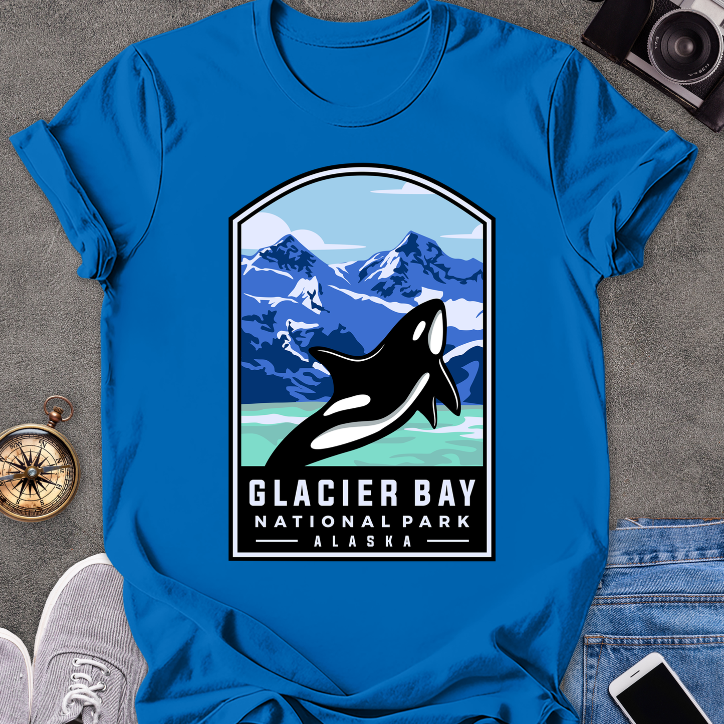 Glacier Bay, National Park, Alaska | Unisex Softstyle T-Shirt | Killer Whale Tee