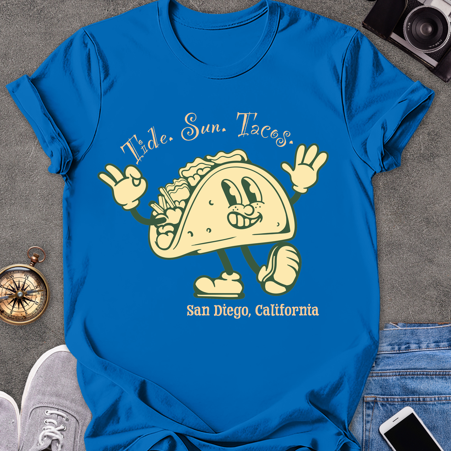 Tide. Sun. Tacos - San Diego, California | Unisex Softstyle T-Shirt | Fun Taco Lover Tee
