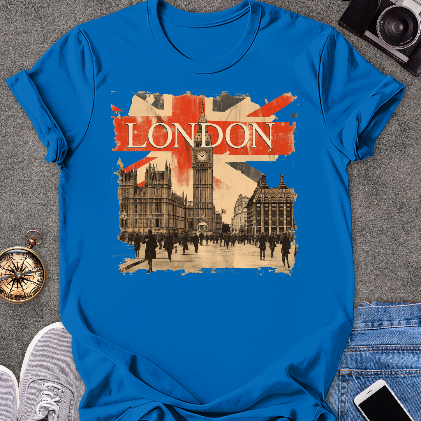 London | Unisex Softstyle T-Shirt | Retro Style Travel Tee