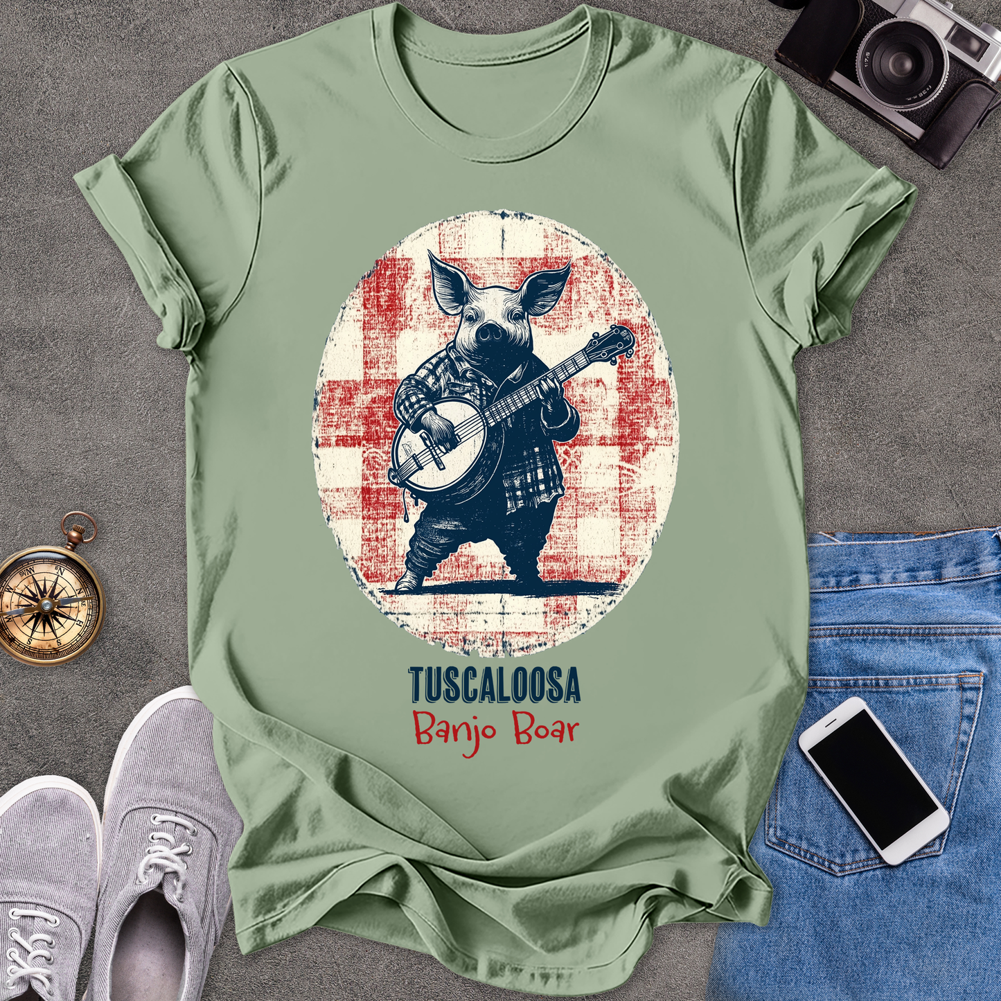 Tuscaloosa Banjo Boar | Unisex Softstyle T-Shirt | Fun and Casual Music Lover Tee