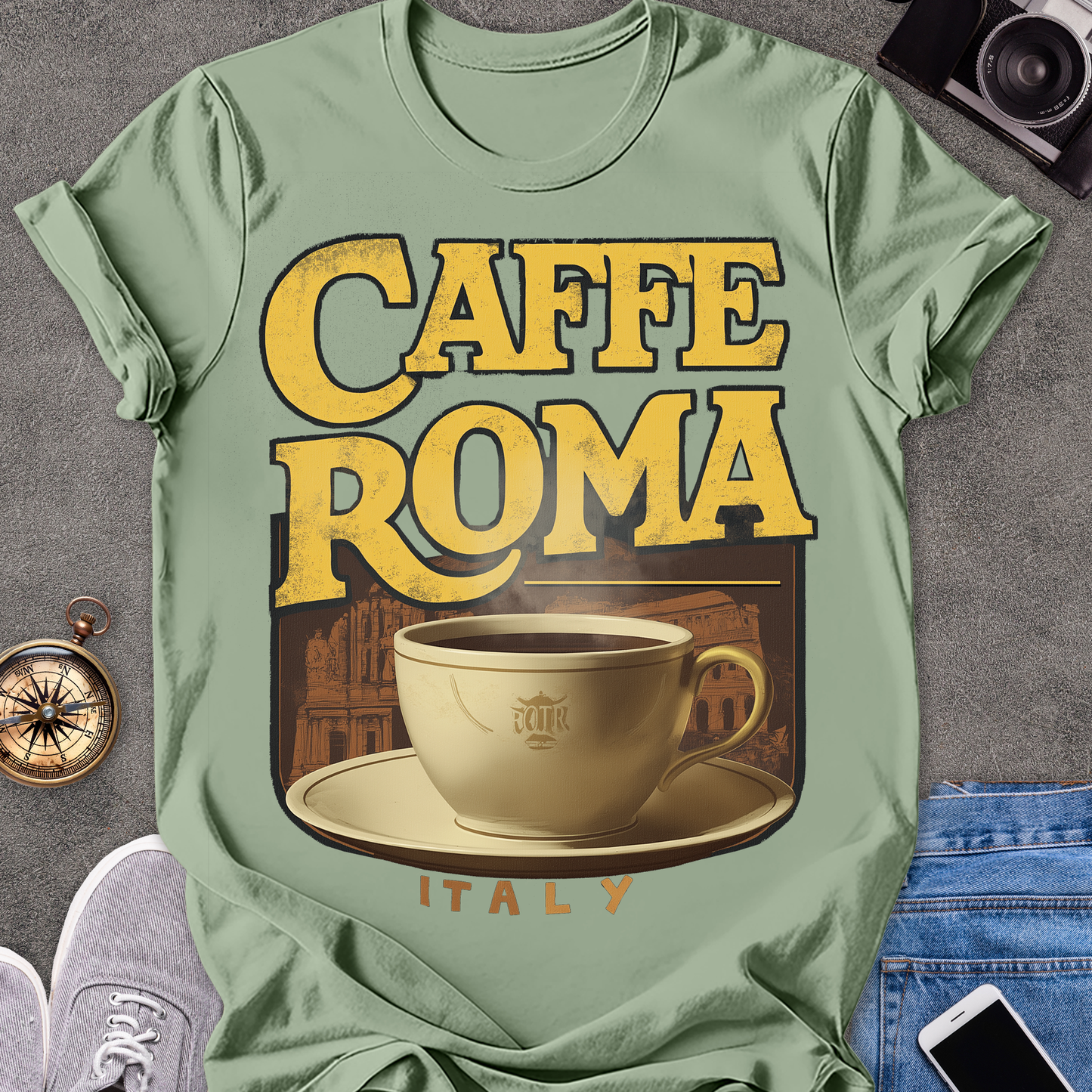 Caffe Roma, Italy | Softstyle T-Shirt | Italian Travel Tee