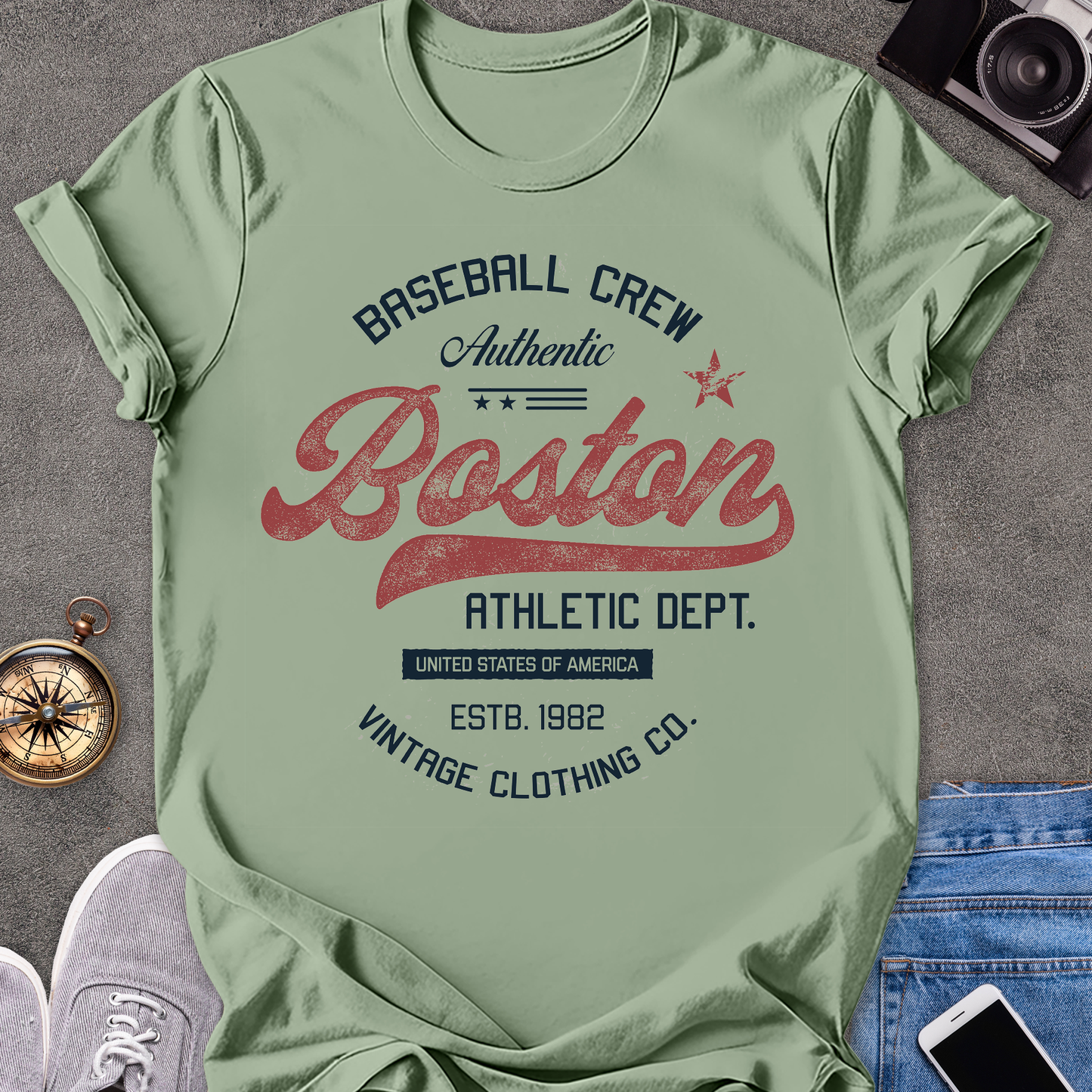 Baseball Crew Authentic Boston | Unisex Softstyle T-Shirt | Boston Massachusetts Travel Tee