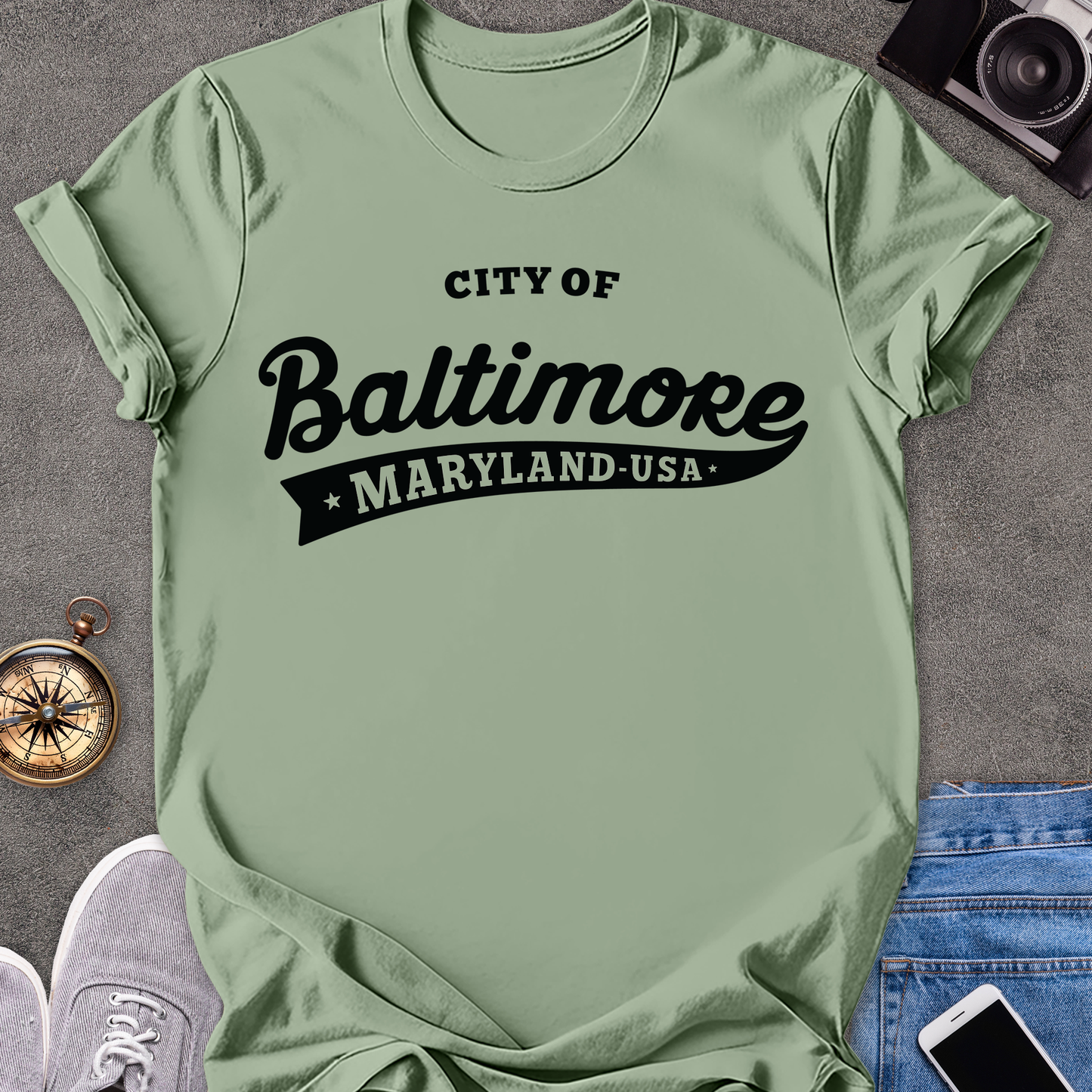 City of Baltimore Maryland USA | Unisex Softstyle T-Shirt |Maryland Travel Tee