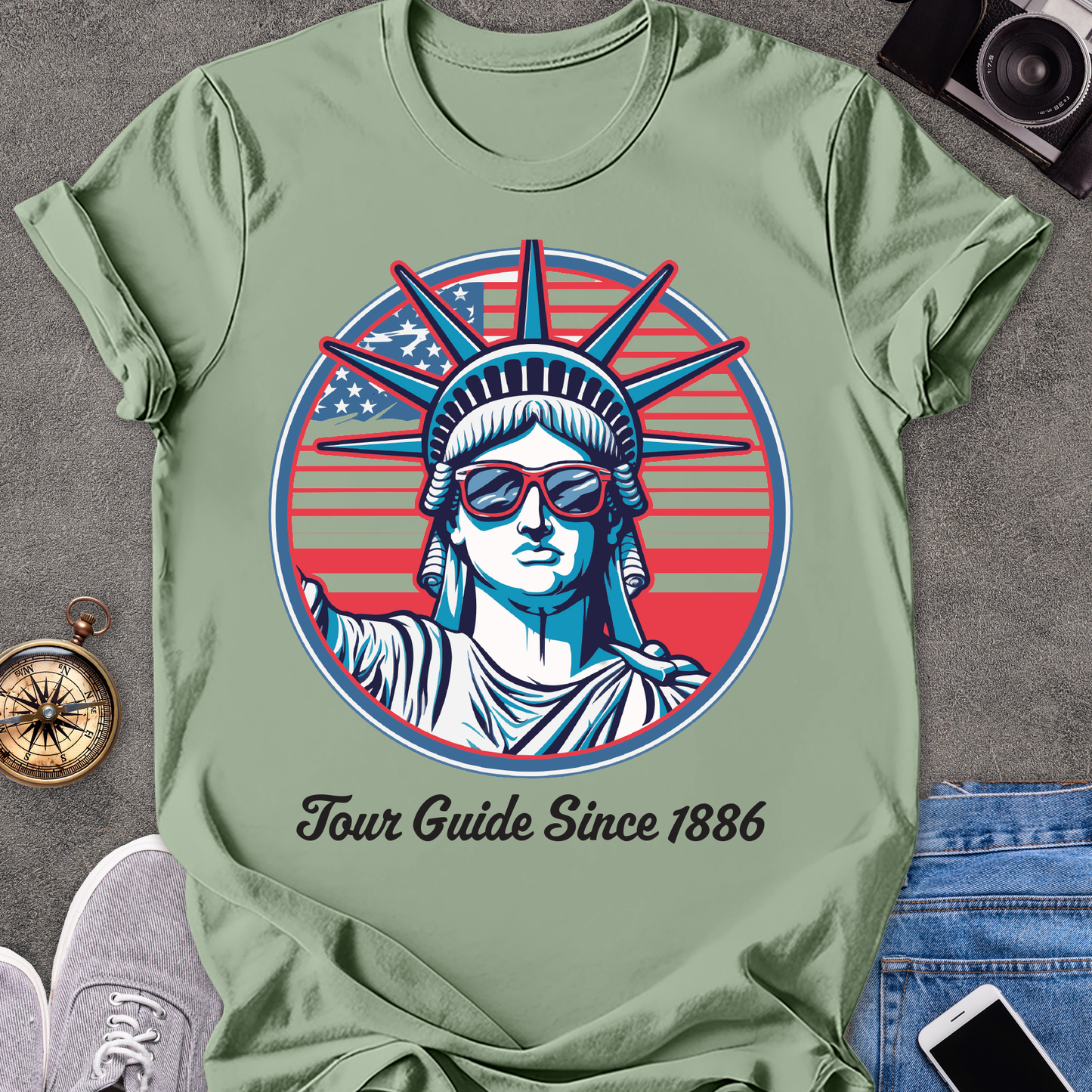 Tour Guide Since 1886 | Unisex Softstyle T-Shirt | Statue of Liberty Travel Tee