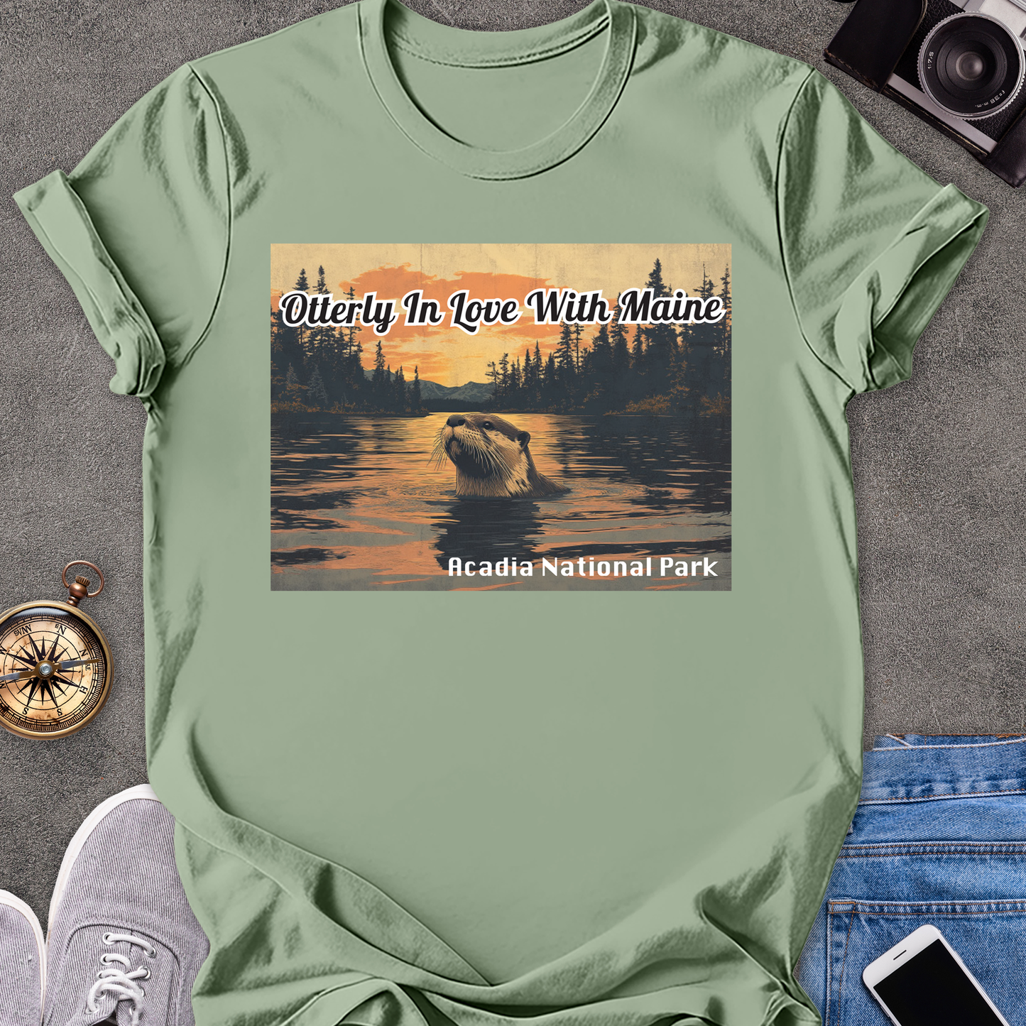 Otterly In Love With Maine - Acadia National Park | Unisex Softstyle T-Shirt | Acadia National Park Tee