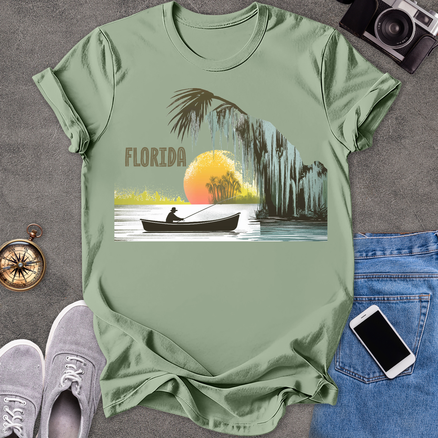 Florida - Fishing in the Everglades | Unisex Softstyle T-Shirt | Travel Lover Tee