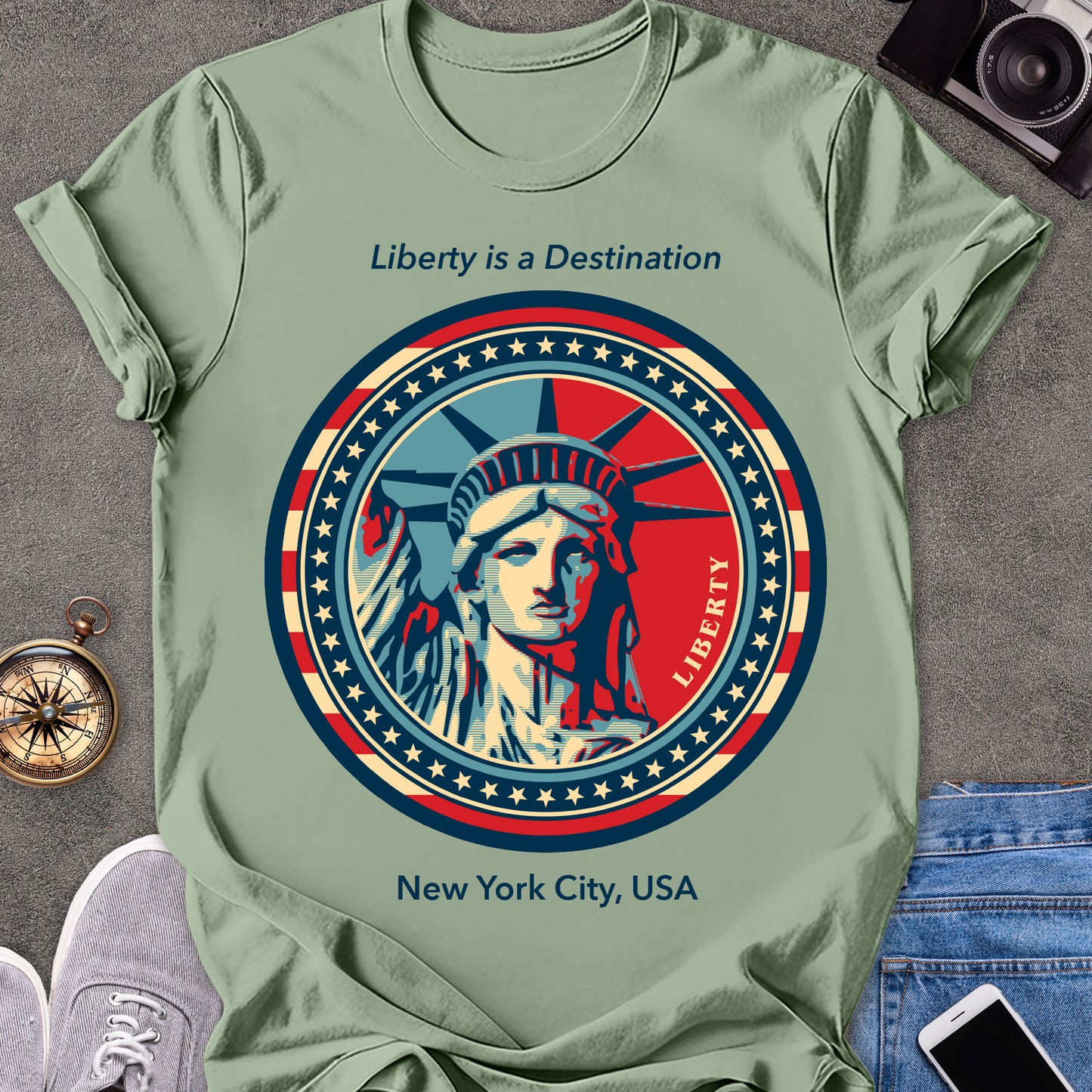 Liberty Is a Destination, New York City, USA | Unisex Softstyle T-Shirt | USA Travel Tee