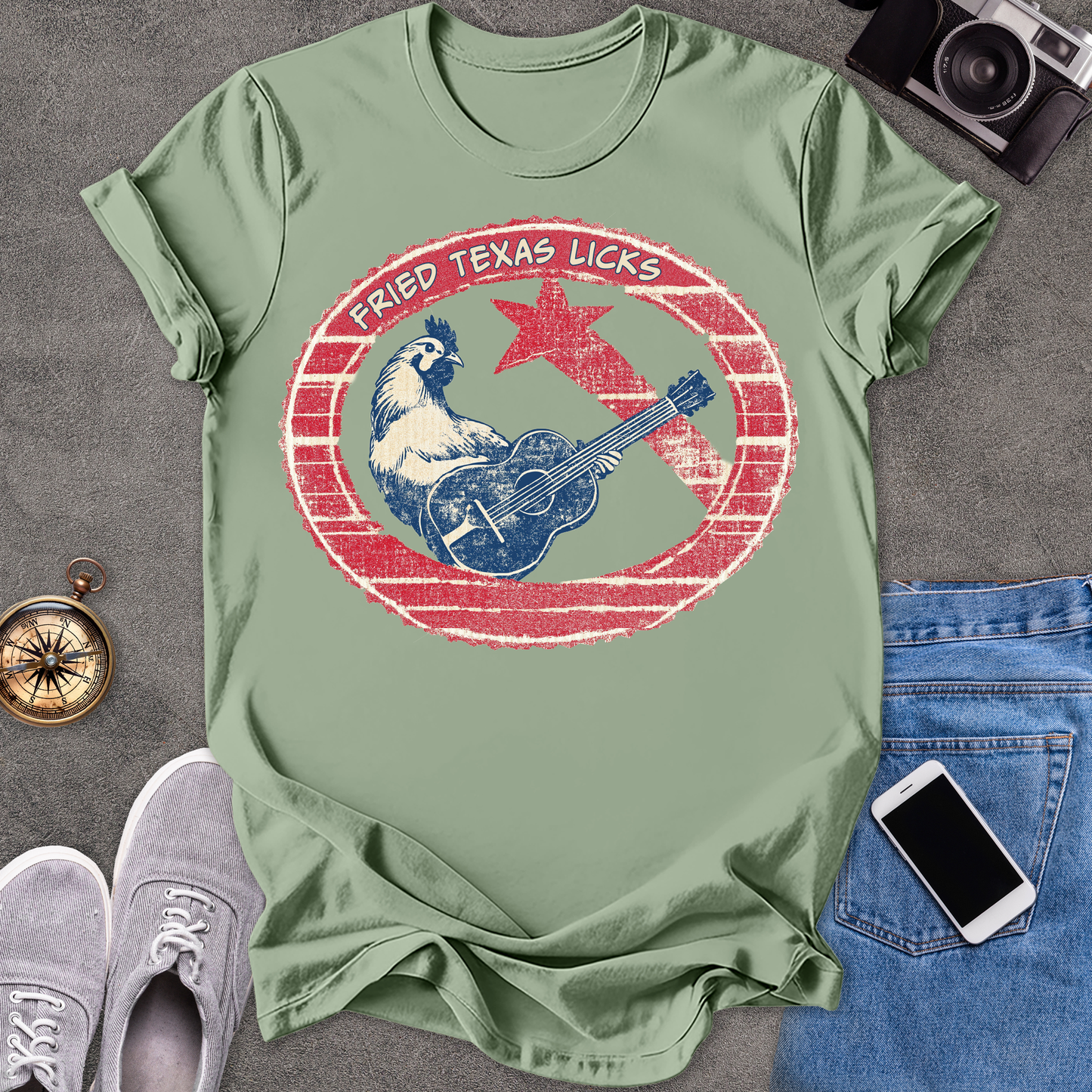 Fried Texas Licks | Unisex Softstyle T-Shirt | Fun and Casual Music Lover Tee