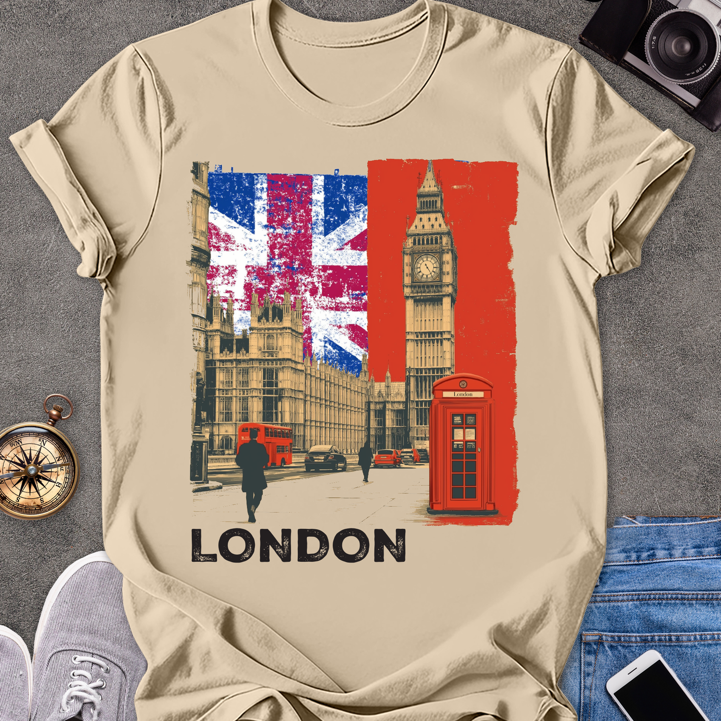 London | Unisex Softstyle T-Shirt | Retro Style Travel Tee