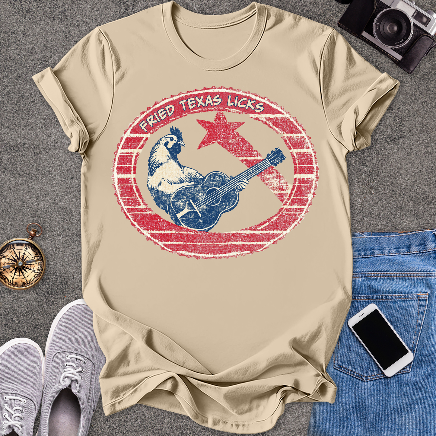 Fried Texas Licks | Unisex Softstyle T-Shirt | Fun and Casual Music Lover Tee