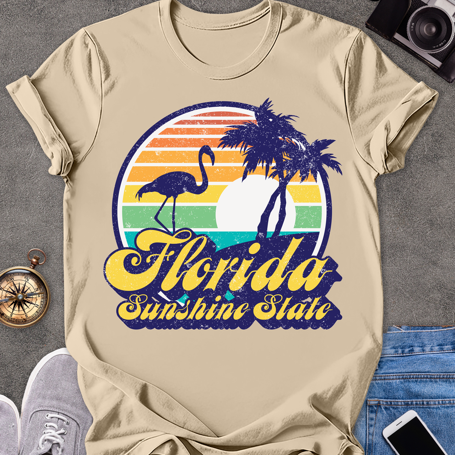 Florida Sunshine State | Unisex Softstyle T-Shirt | 1970's Retro Florida Tee