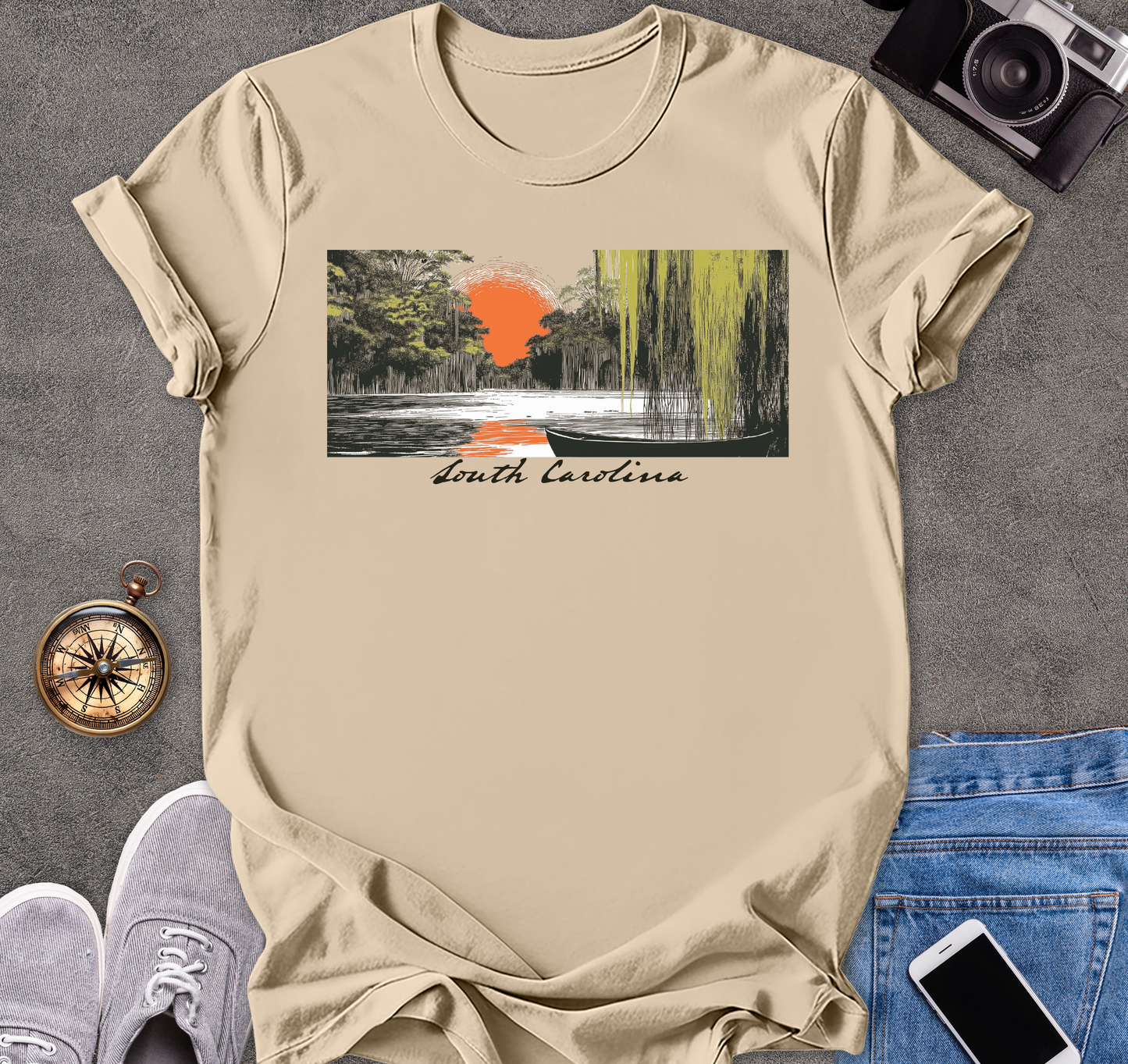 South Carolina-Moss in The Trees | Unisex Softstyle T-Shirt | Travel Lover Tee