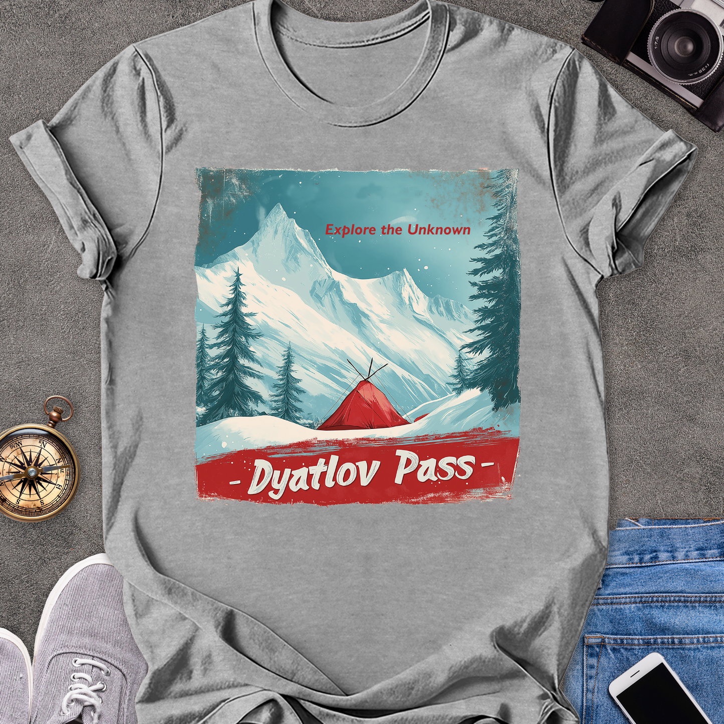 Dyatlov Pass - Explore the Unknown | Unisex Softstyle T-Shirt | Russia Hiking Travel Tee