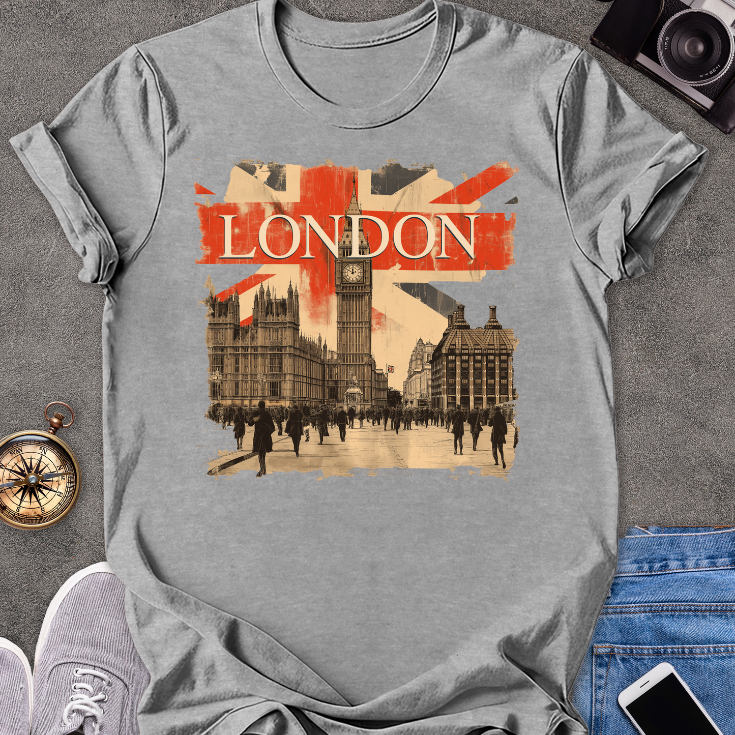 London | Unisex Softstyle T-Shirt | Retro Style Travel Tee