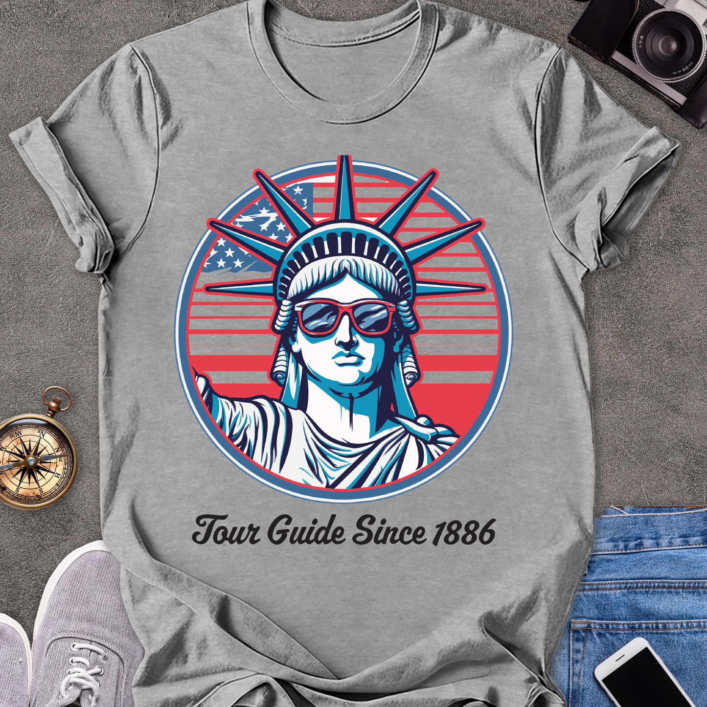 Tour Guide Since 1886 | Unisex Softstyle T-Shirt | Statue of Liberty Travel Tee