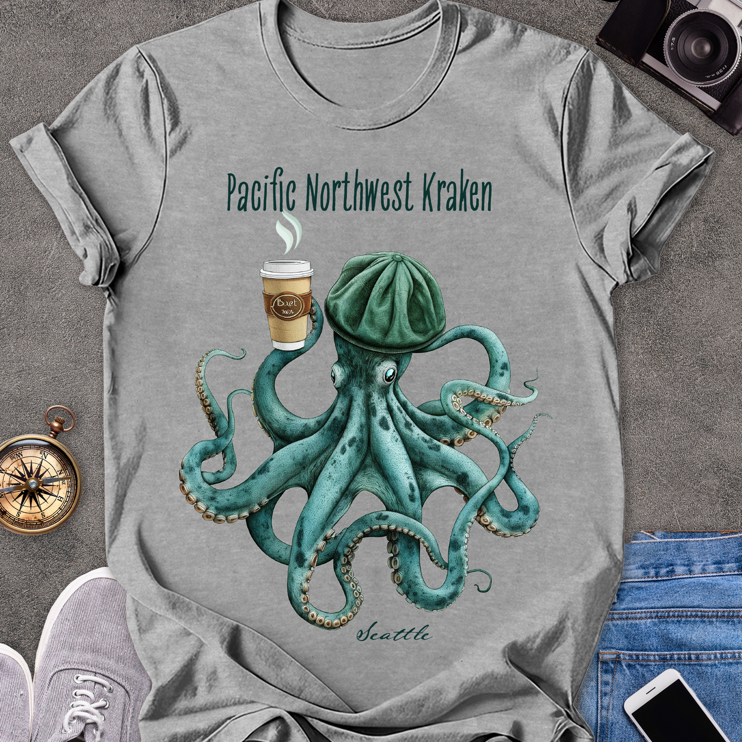 Pacific Northwest Kraken-Seattle| Unisex Softstyle T-Shirt | Seattle Travel Tee