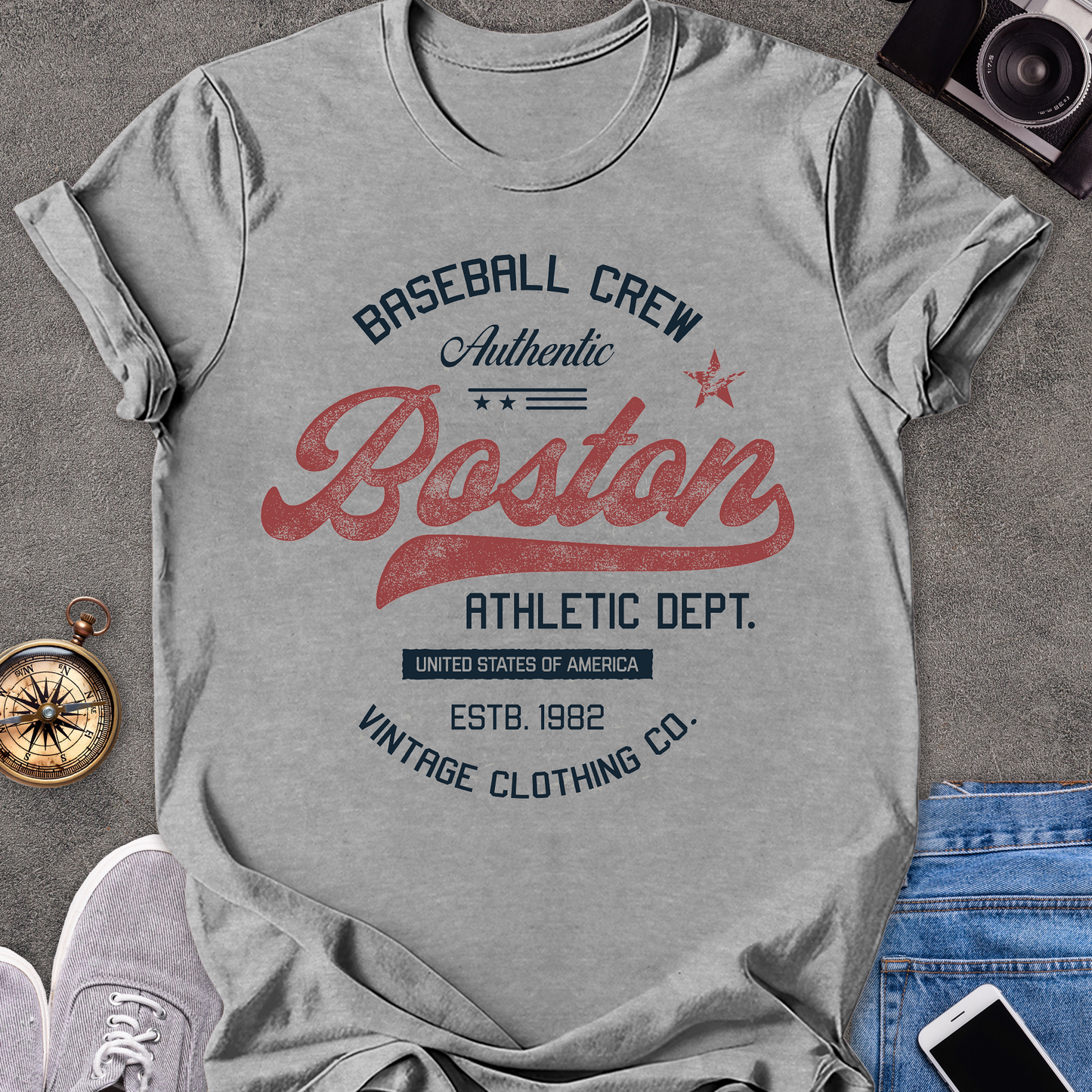 Baseball Crew Authentic Boston | Unisex Softstyle T-Shirt | Boston Massachusetts Travel Tee