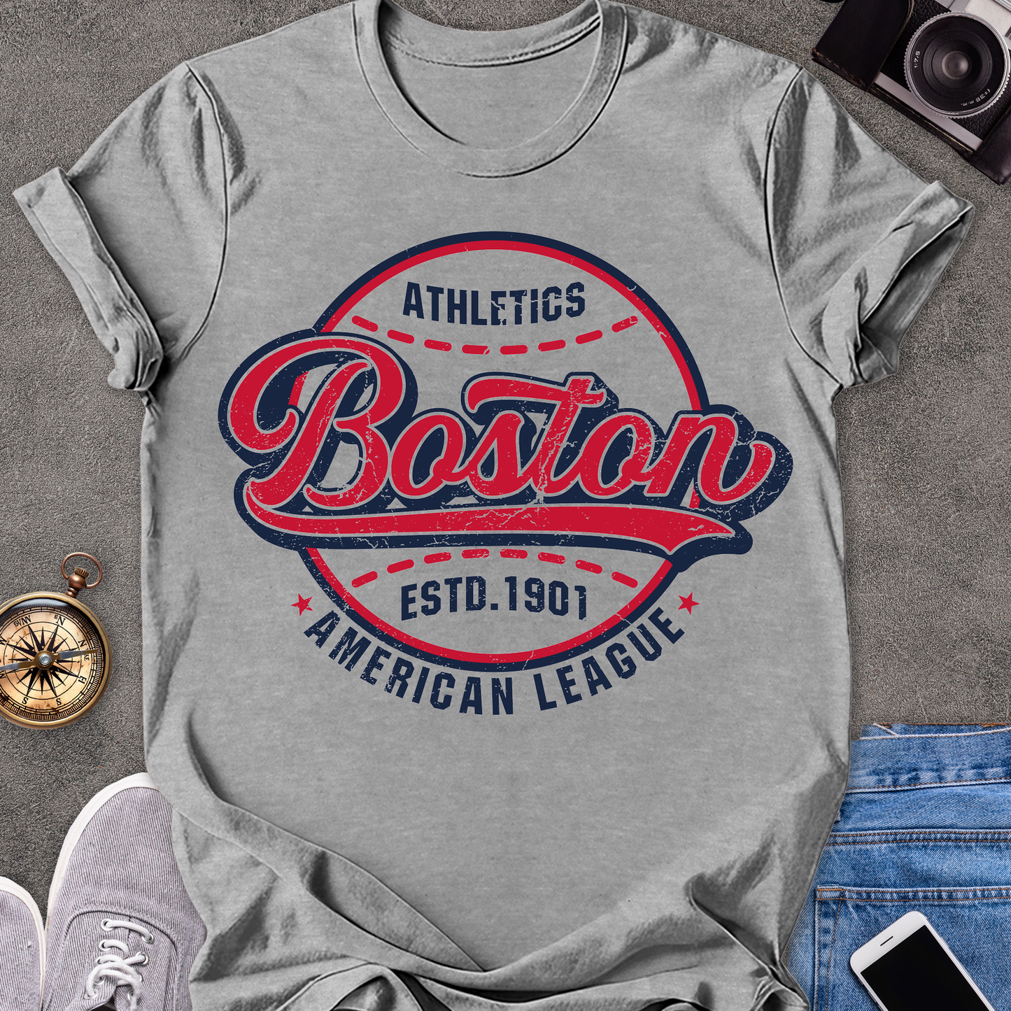 Athletics Boston Est. 1901 American League | Unisex Softstyle T-Shirt | Boston Baseball Travel Tee