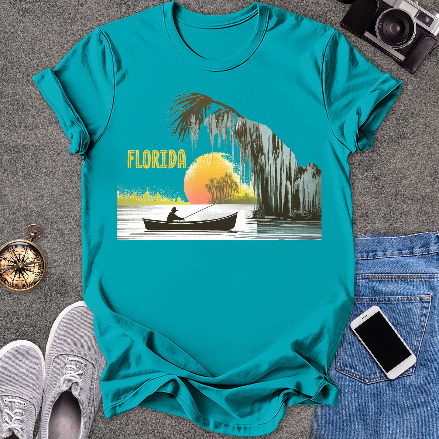 Florida - Fishing in the Everglades | Unisex Softstyle T-Shirt | Travel Lover Tee