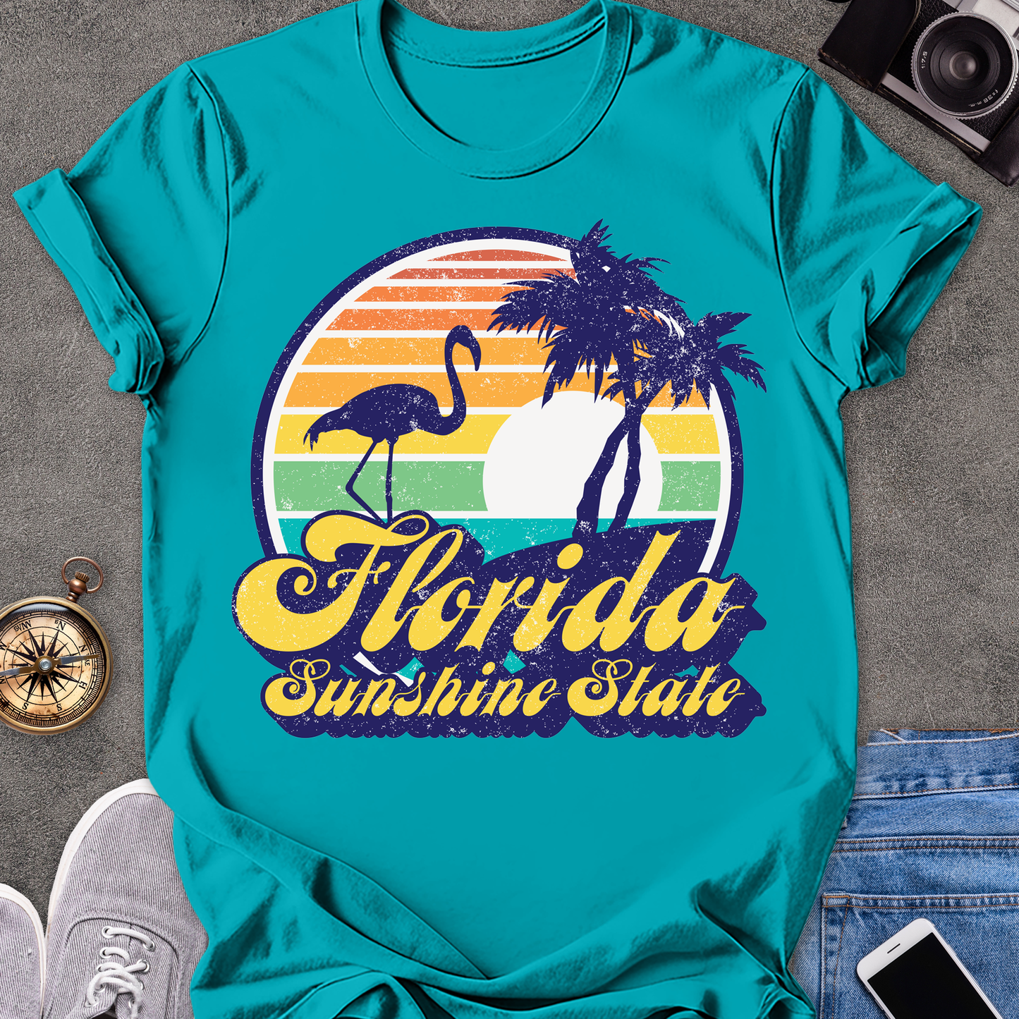 Florida Sunshine State | Unisex Softstyle T-Shirt | 1970's Retro Florida Tee