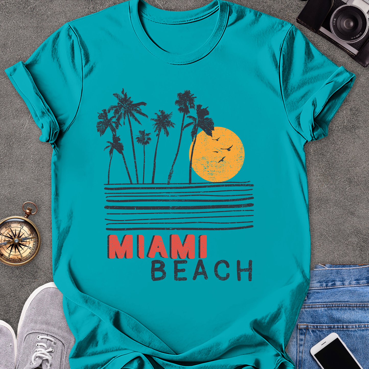 Miami Beach | Unisex Softstyle T-Shirt | Miami Beach Florida Tee