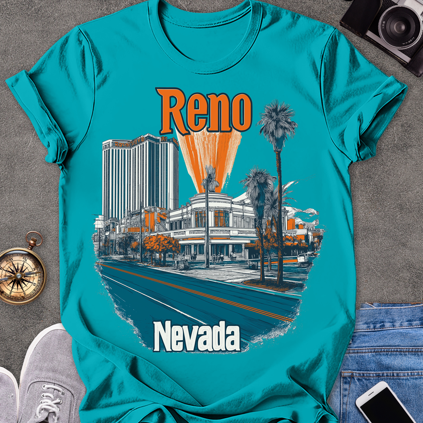 Reno Nevada| Unisex Softstyle T-Shirt | Reno Travel Tee