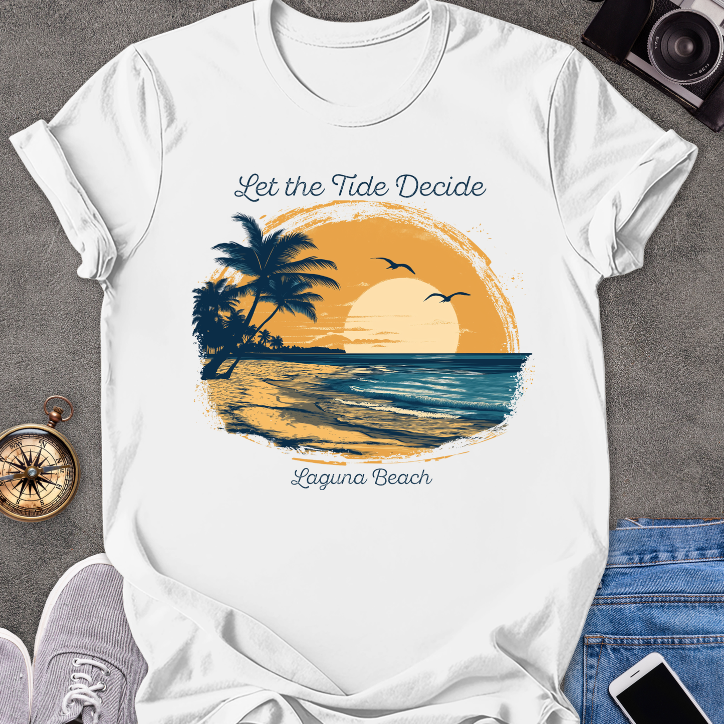 Let The Tide Decide - Laguna Beach | Unisex Softstyle T-Shirt | Beach Lover Tee
