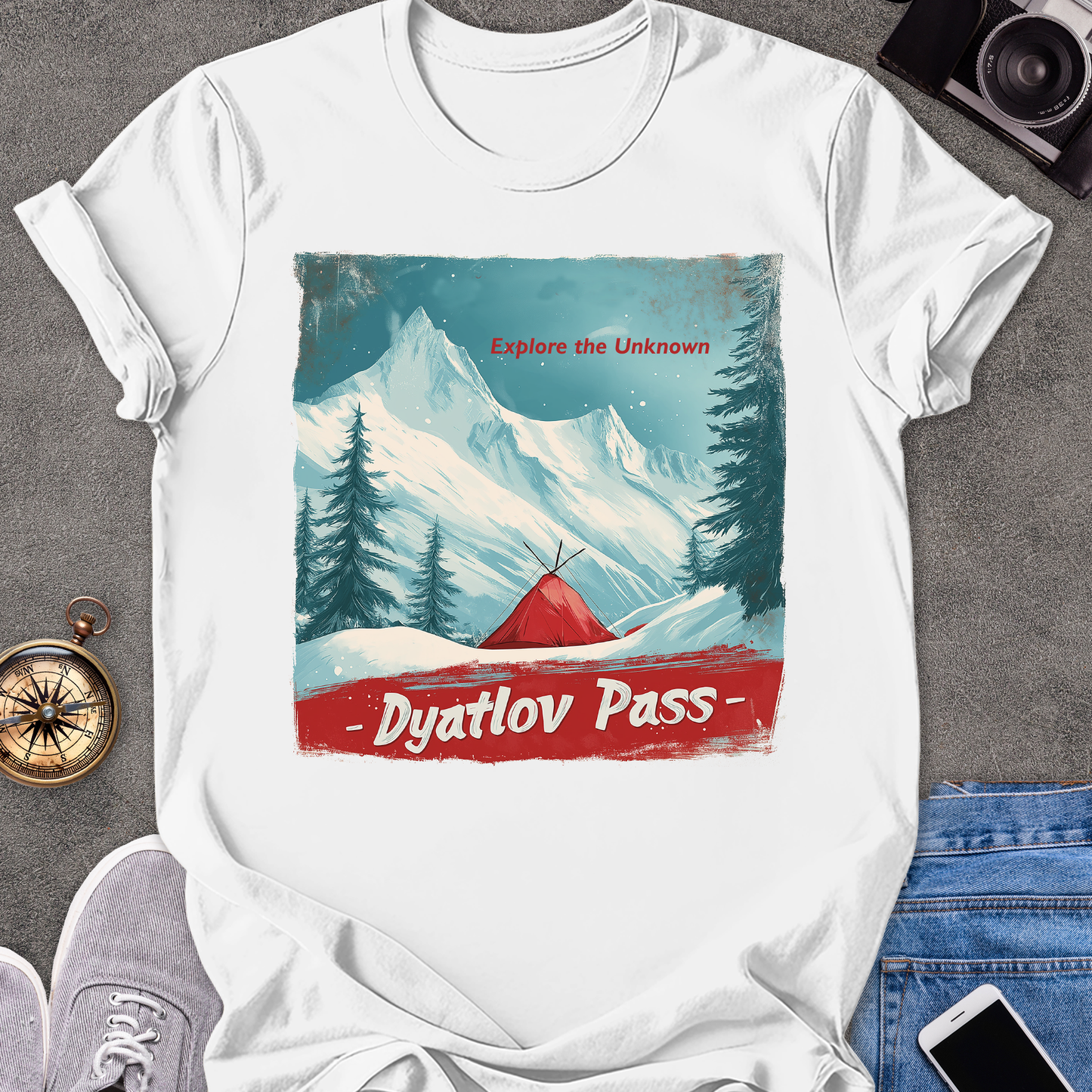 Dyatlov Pass - Explore the Unknown | Unisex Softstyle T-Shirt | Russia Hiking Travel Tee