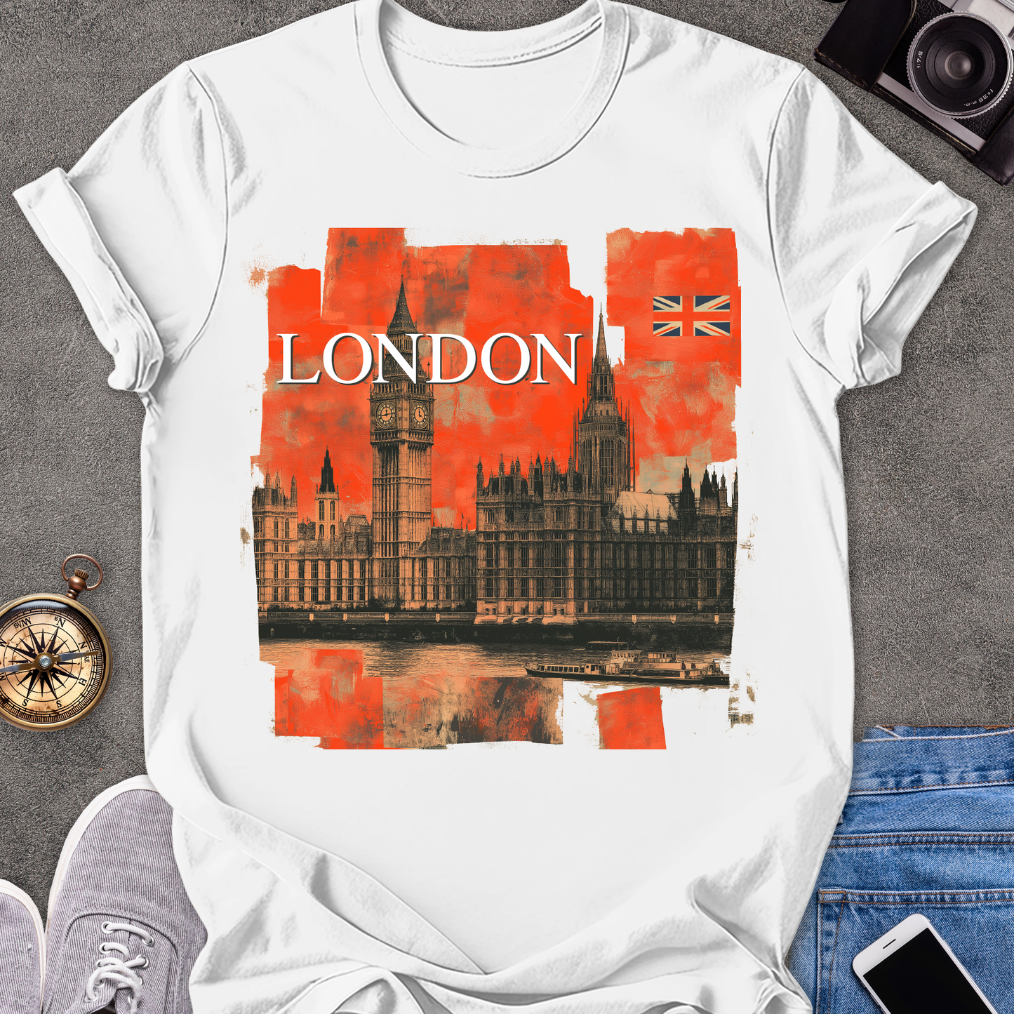 London | Unisex Softstyle T-Shirt | Retro Style Travel Tee