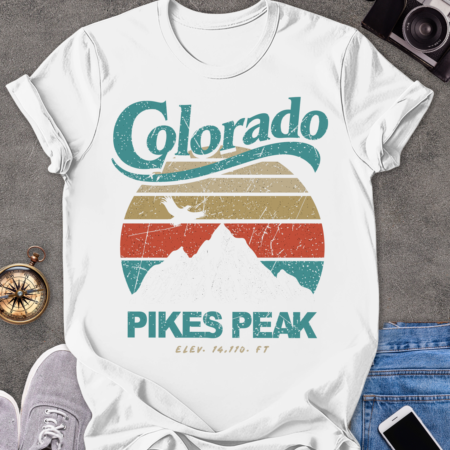Colorado-Pikes Peak | Unisex Softstyle T-Shirt | Adventure Lover Tee