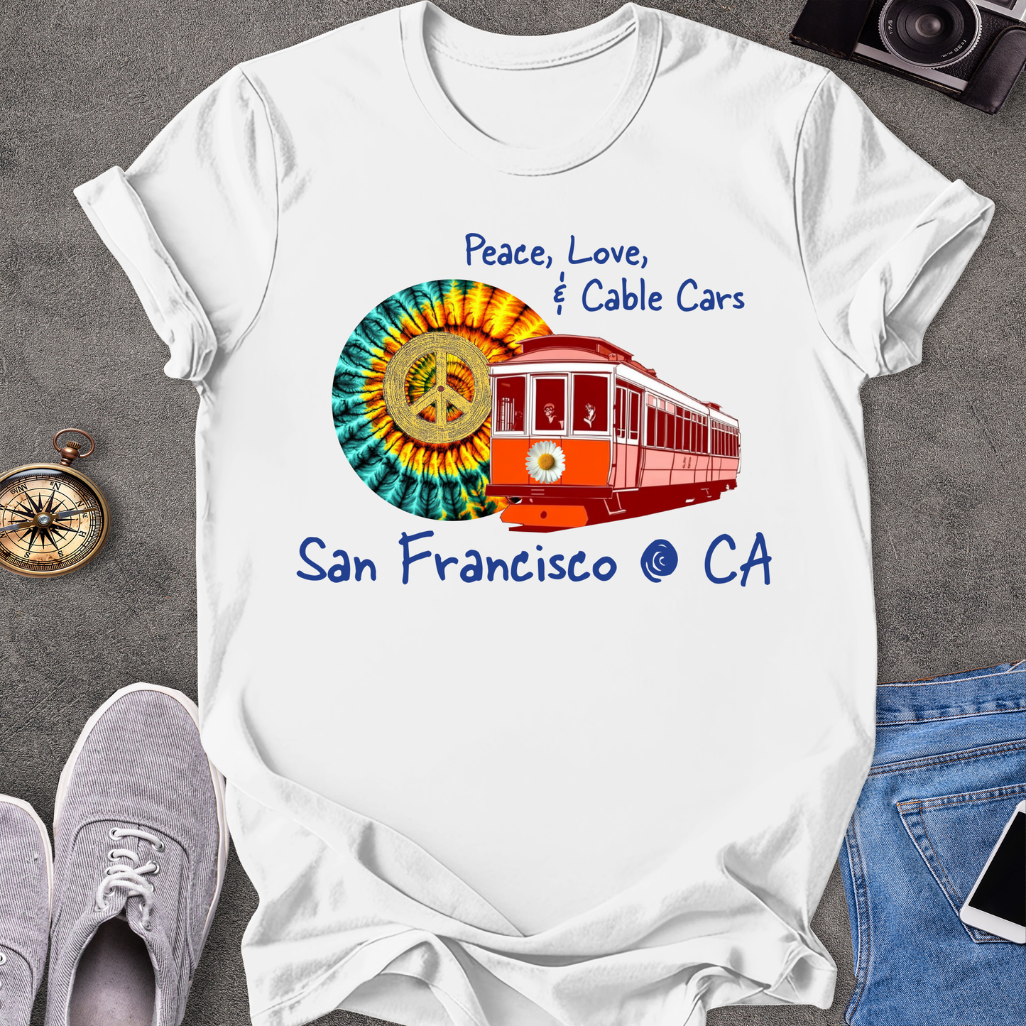 Peace Love & Cable Cars - San Francisco T-Shirt
