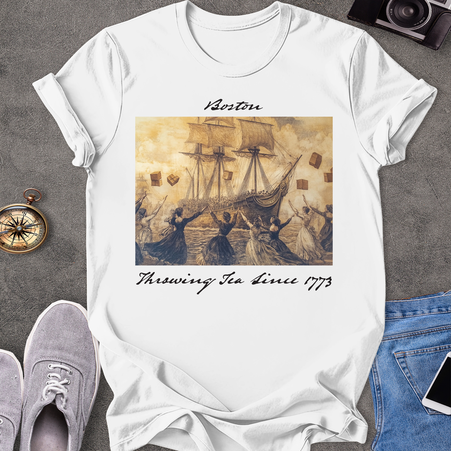 Boston-Throwing Tea Since 1773 T-Shirt