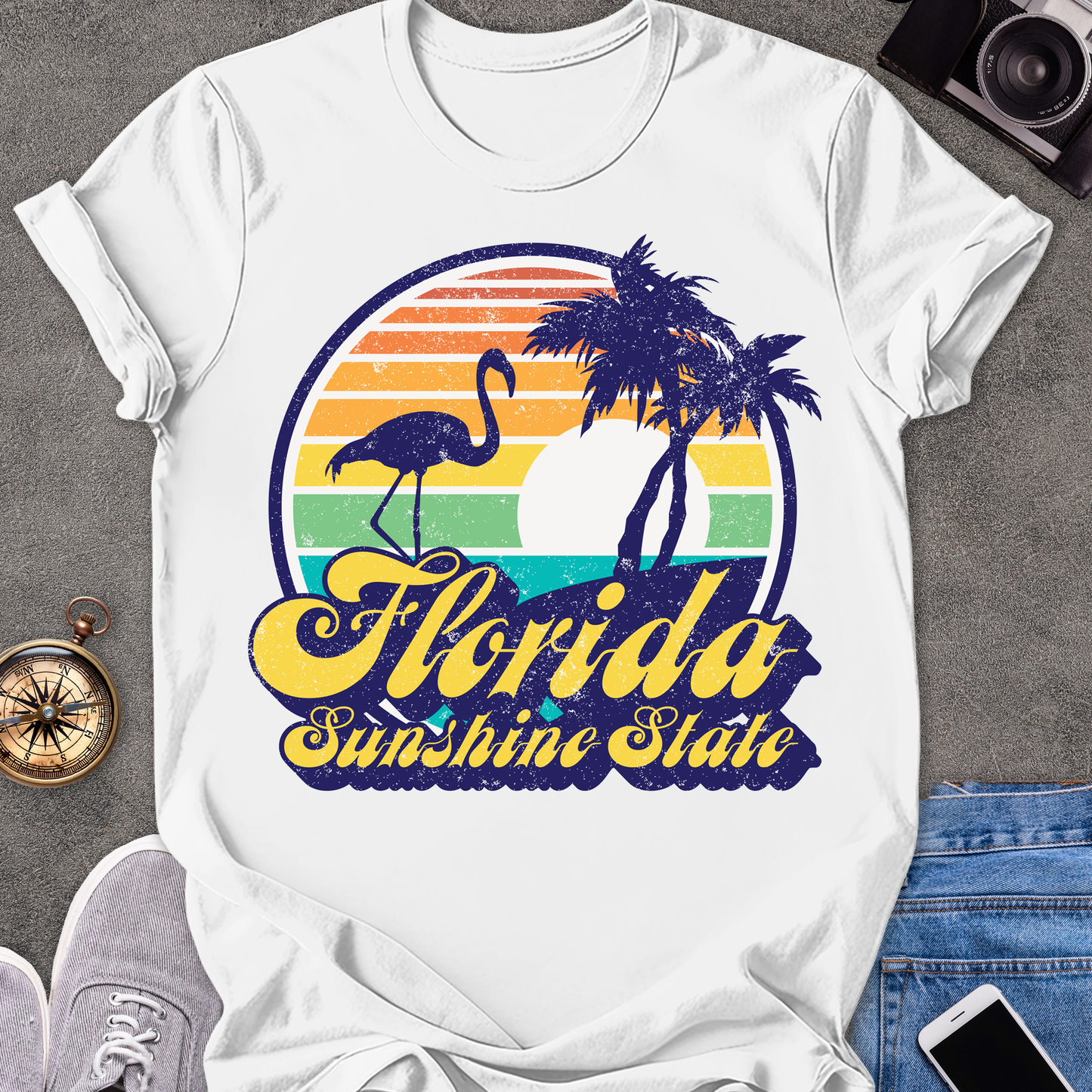 Florida Sunshine State | Unisex Softstyle T-Shirt | 1970's Retro Florida Tee