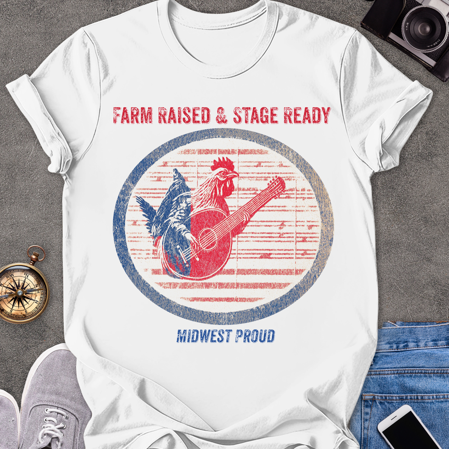 Farm Raised & Stage Ready - Midwest Proud | Unisex Softstyle T-Shirt | Fun and Casual Music Lover Tee
