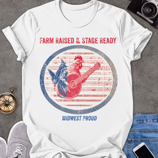 Farm Raised & Stage Ready - Midwest Proud | Unisex Softstyle T-Shirt | Fun and Casual Music Lover Tee