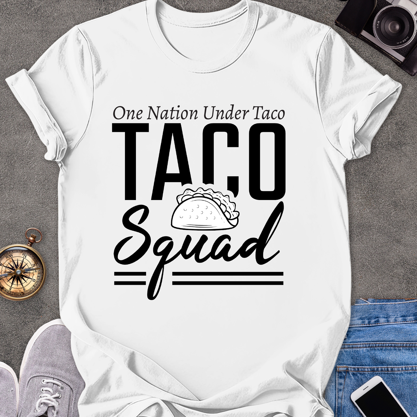 Taco Squad-One Nation Under Taco | Unisex Softstyle T-Shirt | Foodie Travel Tee