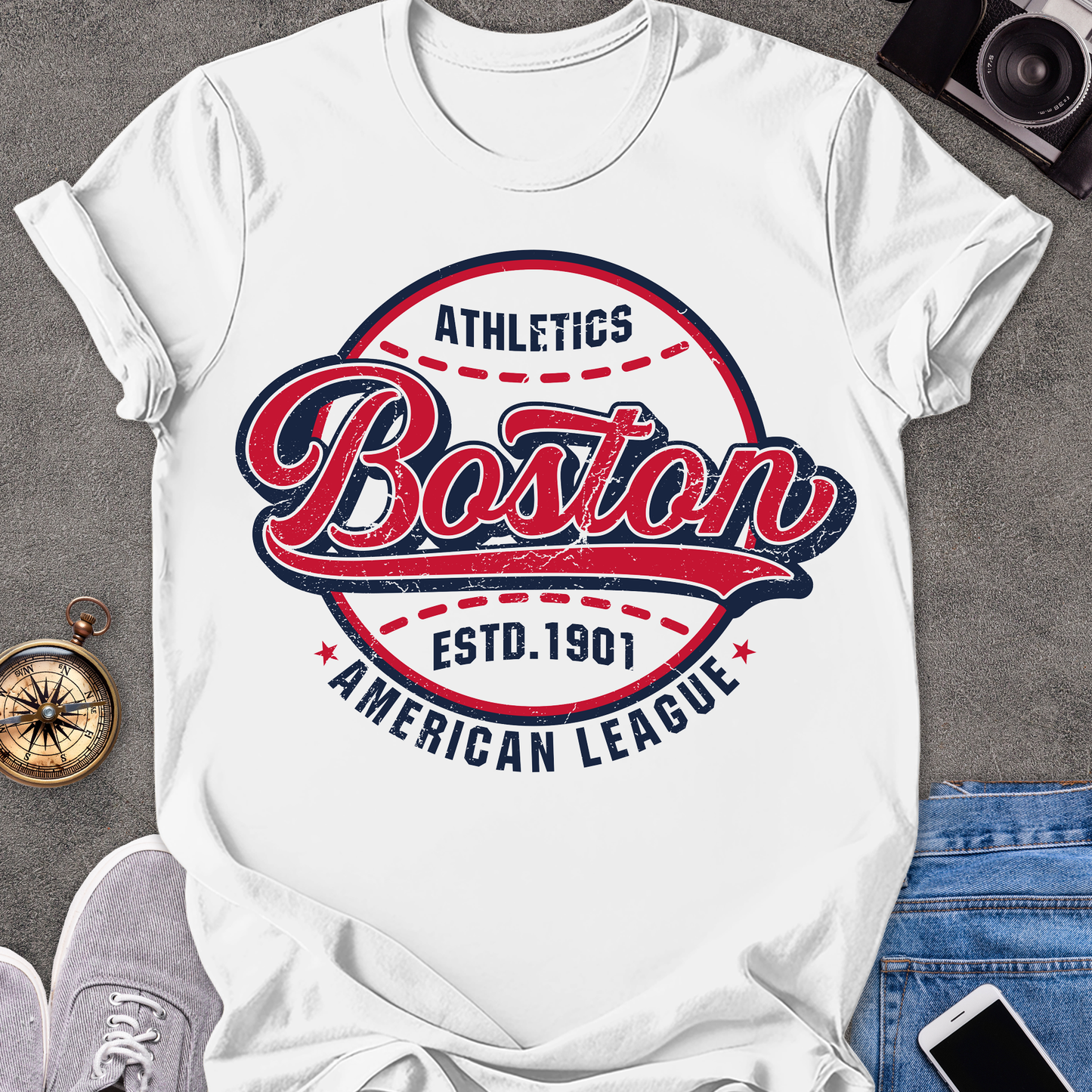 Athletics Boston Est. 1901 American League | Unisex Softstyle T-Shirt | Boston Baseball Travel Tee