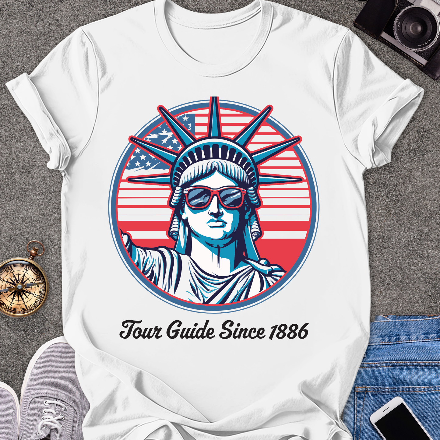 Tour Guide Since 1886 | Unisex Softstyle T-Shirt | Statue of Liberty Travel Tee