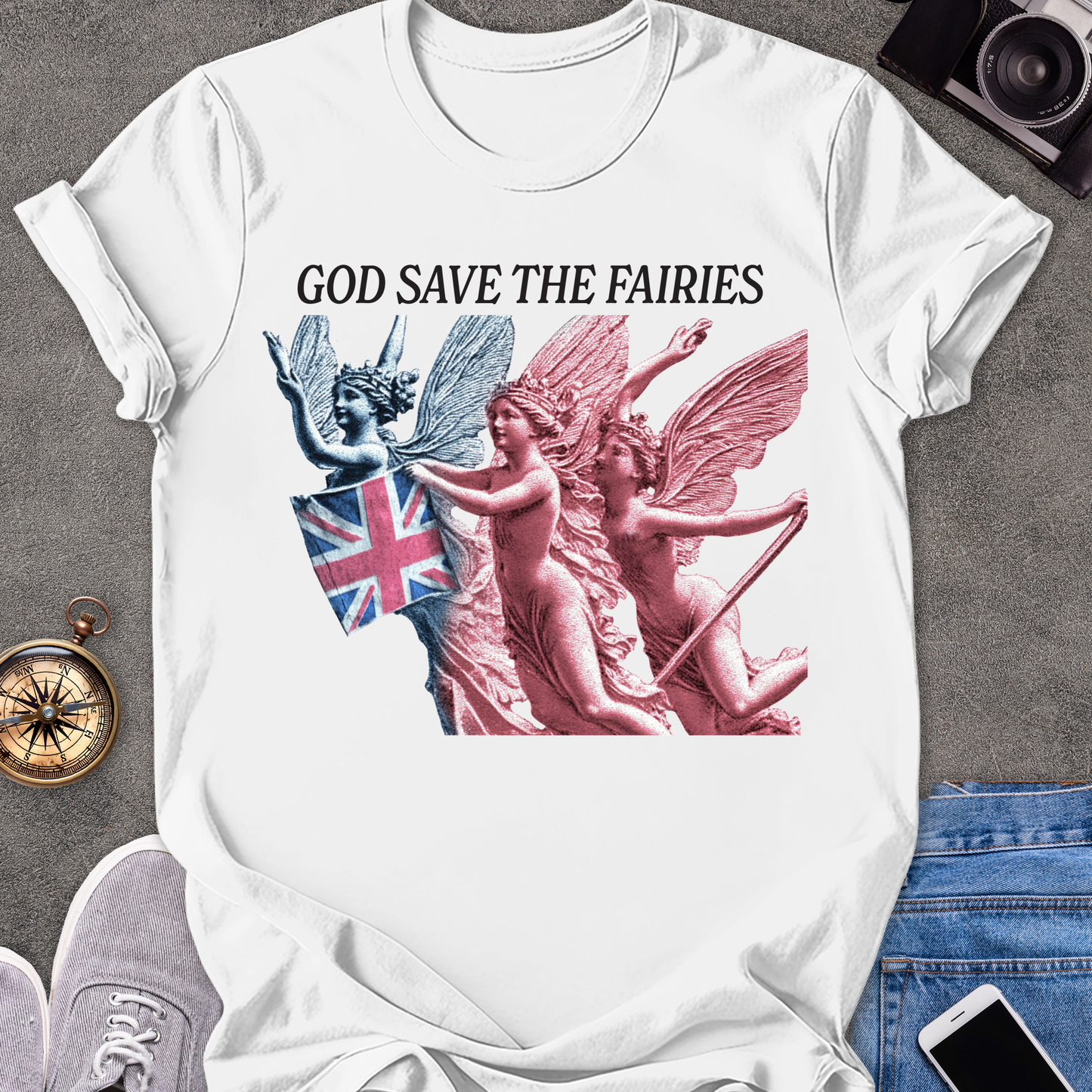 God Save The Fairies | Unisex Softstyle T-Shirt | UK Travel Tee