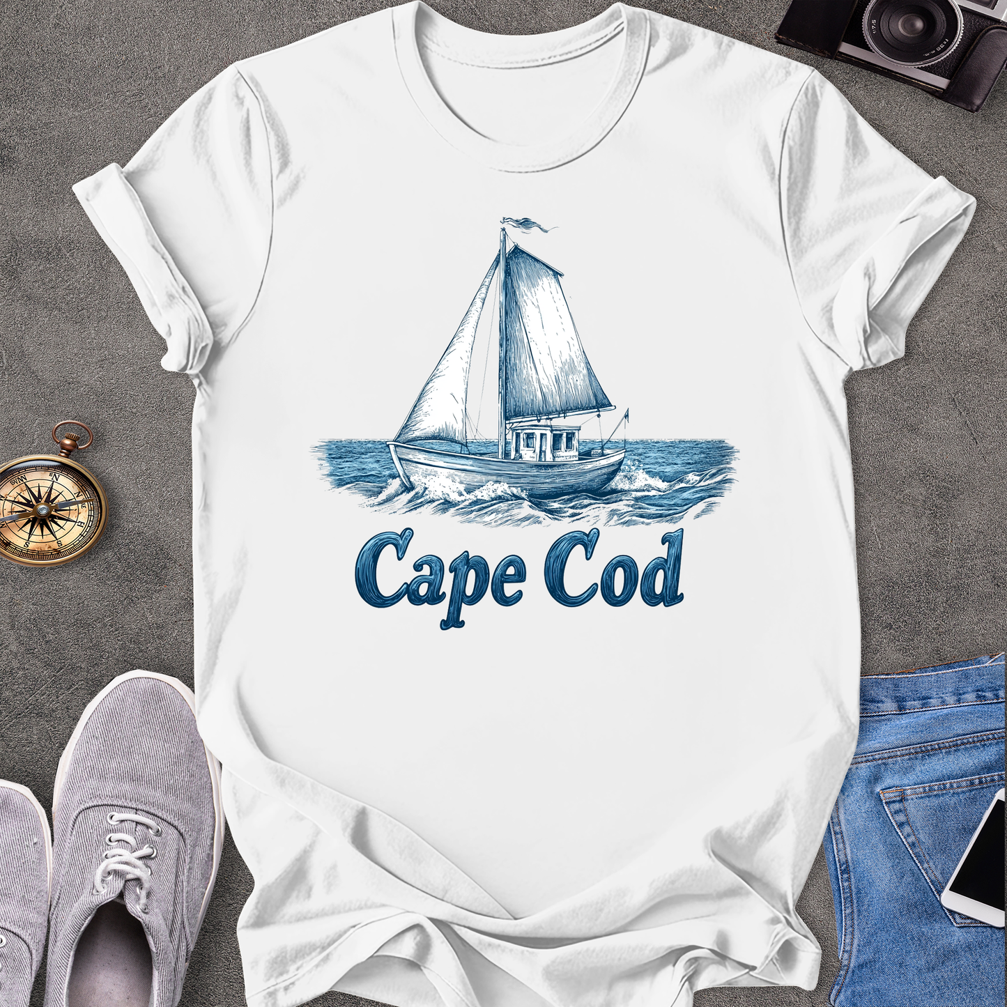 Cape Cod Sail Boat T-Shirt