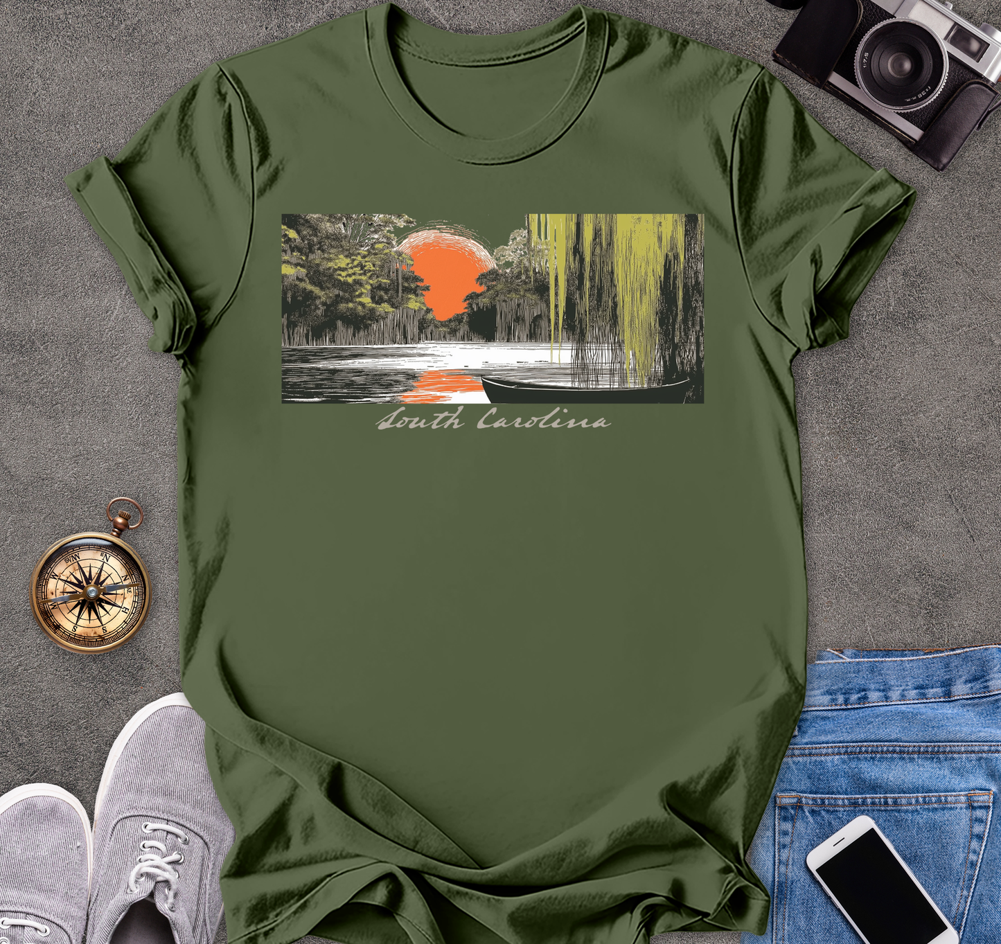 South Carolina-Moss in The Trees | Unisex Softstyle T-Shirt | Travel Lover Tee