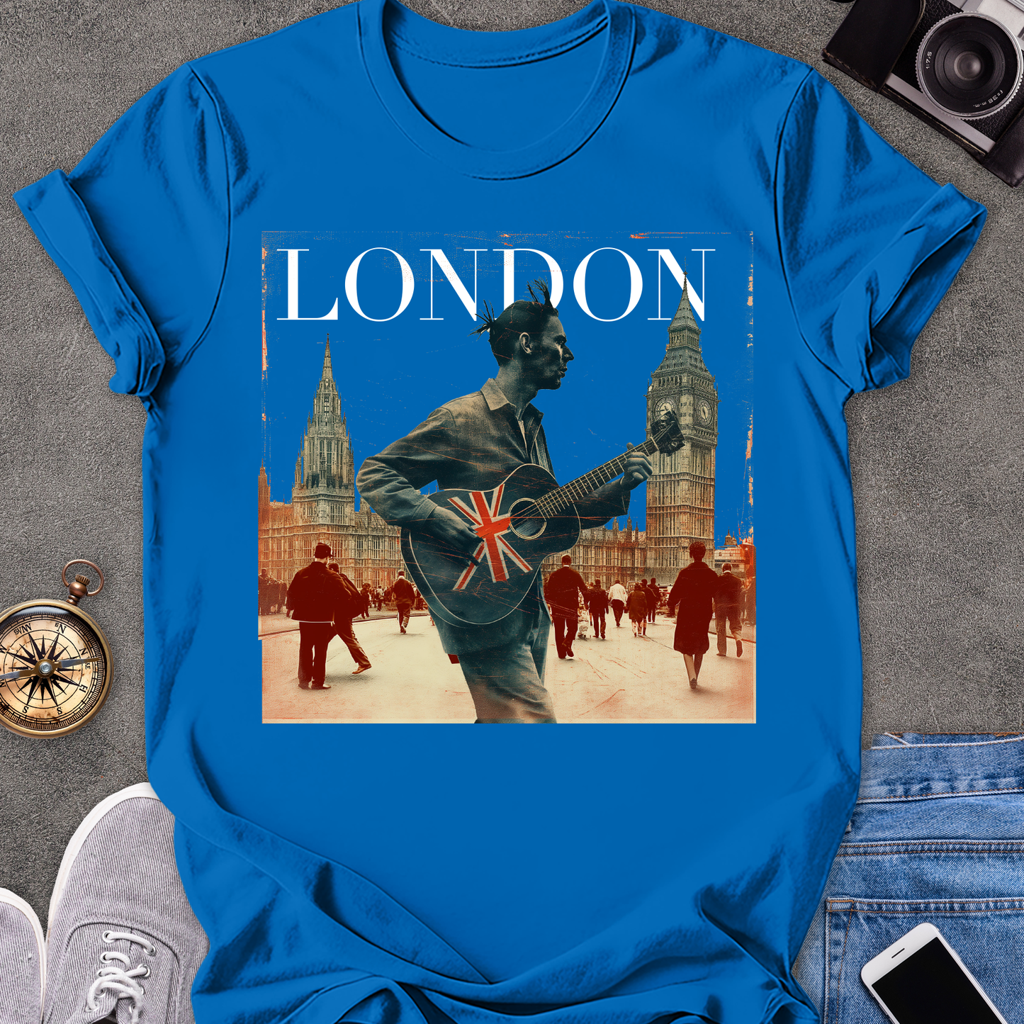 London | Unisex Softstyle T-Shirt | Retro Style Travel Tee